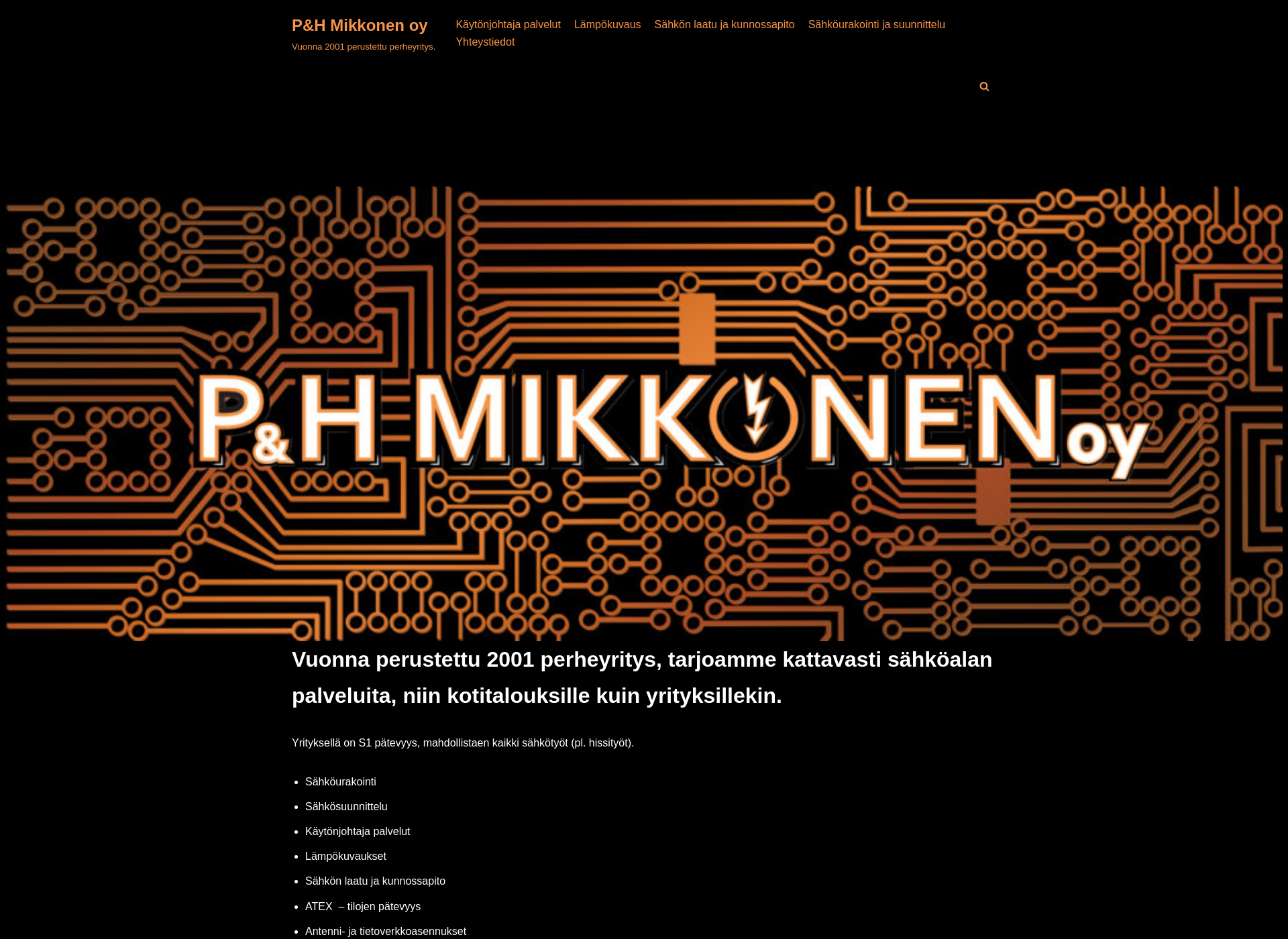 Skärmdump för phmikkonen.fi