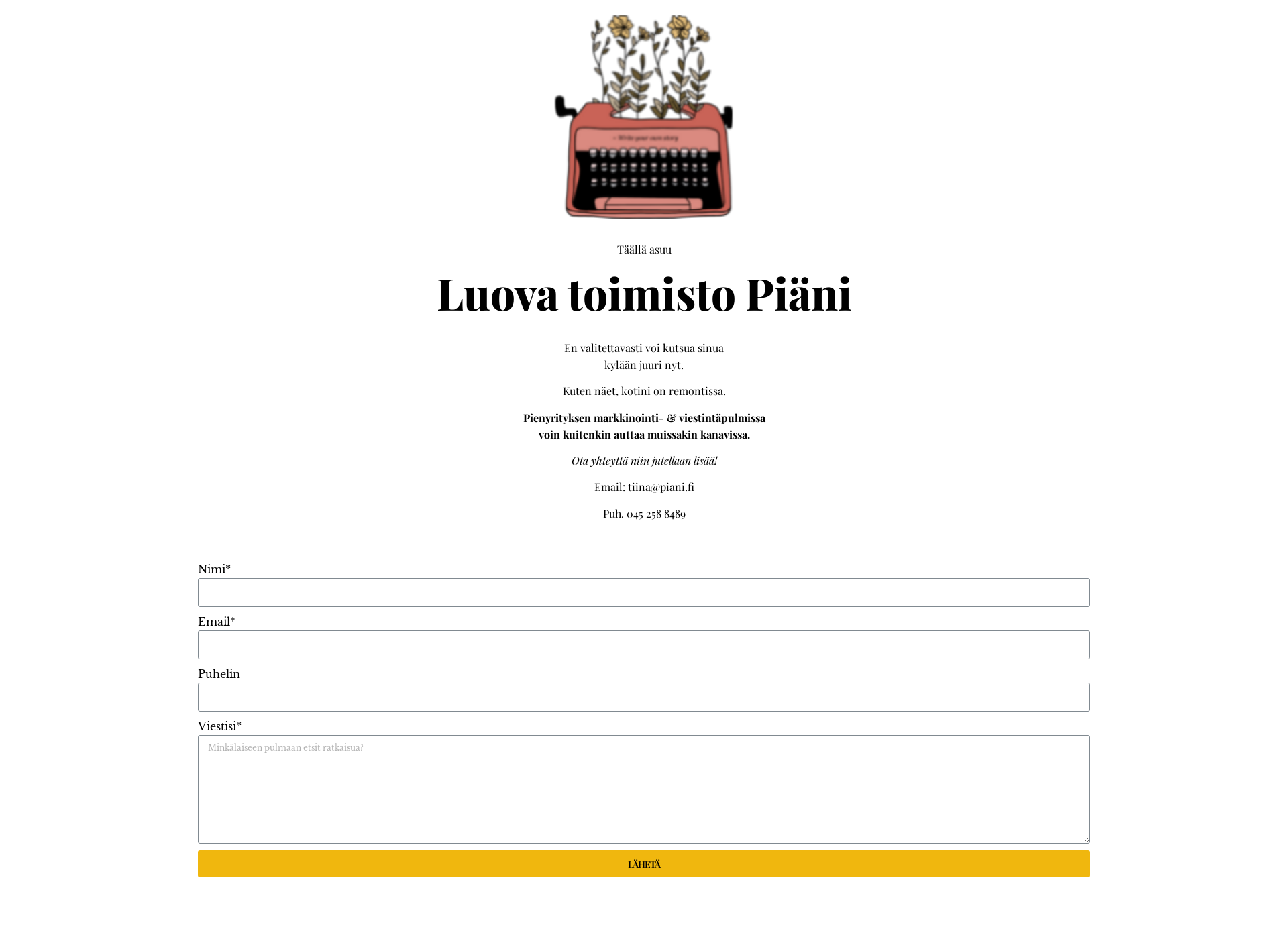 Skärmdump för piani.fi