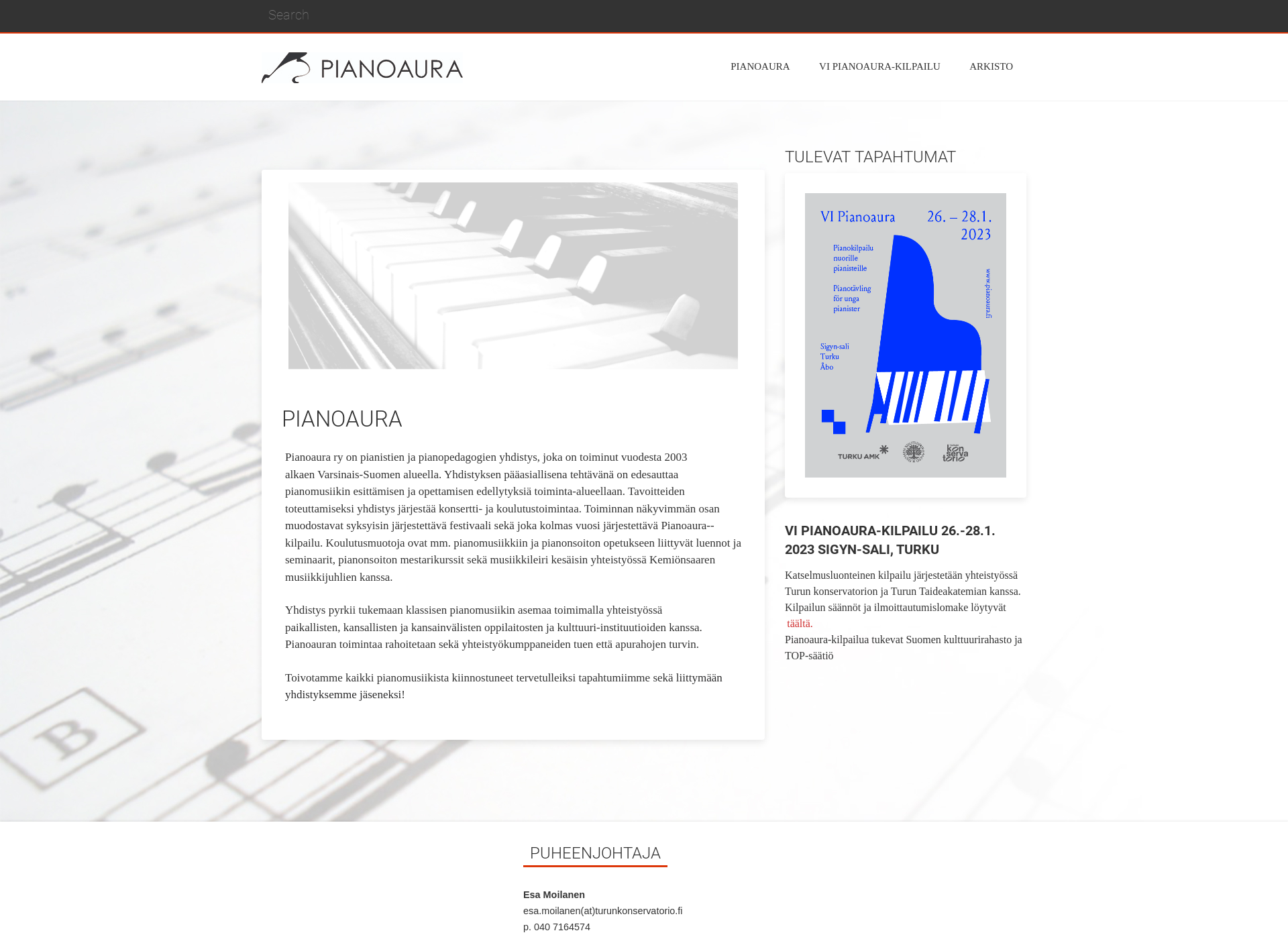 Screenshot for pianoaura.fi