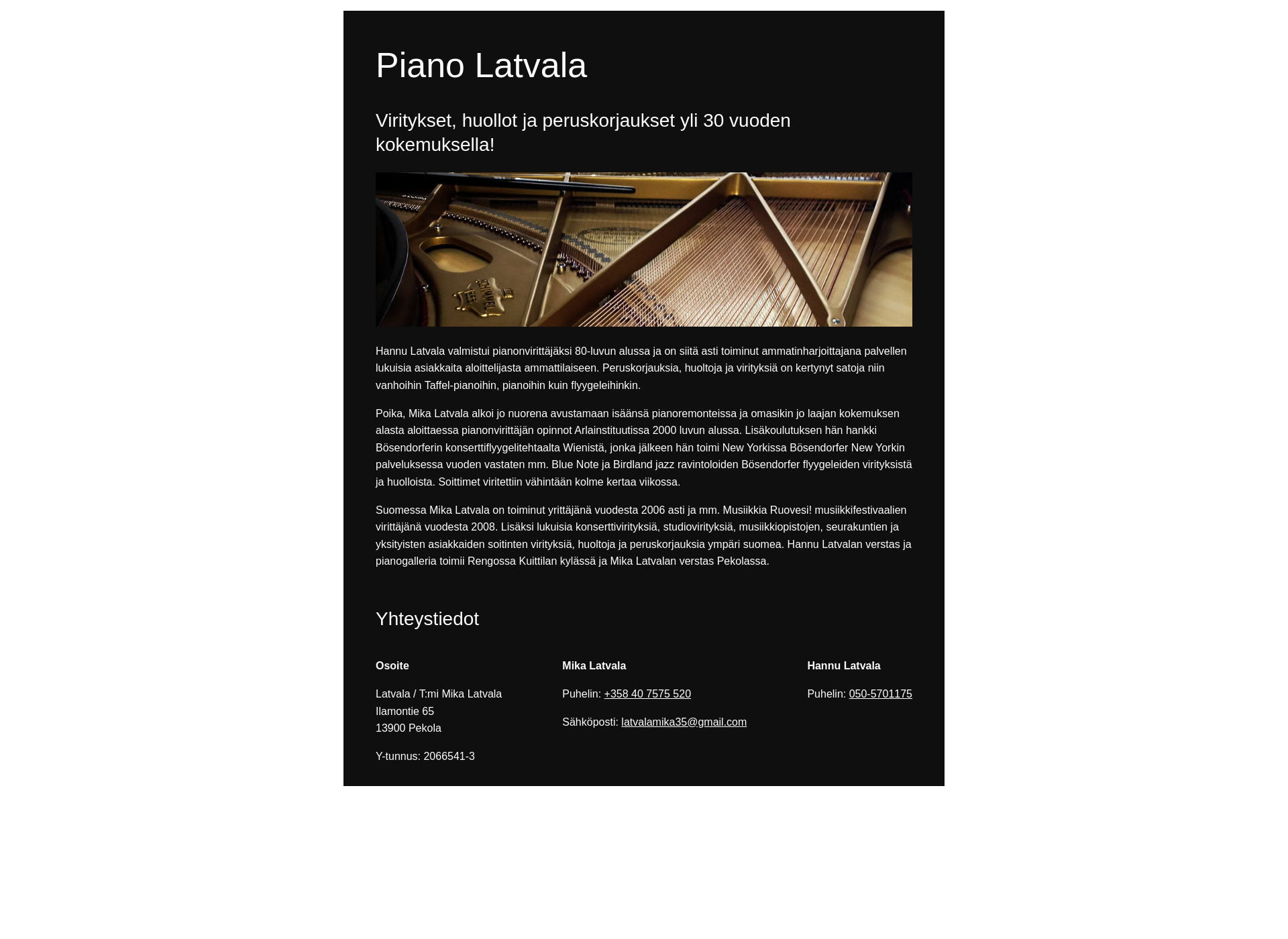 Screenshot for pianolatvala.fi
