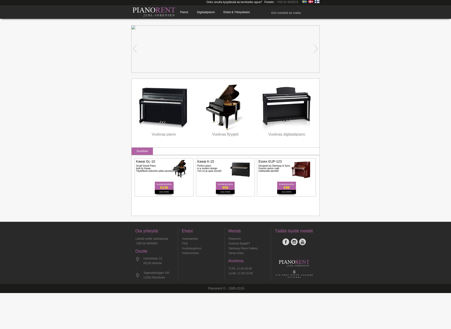 Screenshot for pianorent.fi
