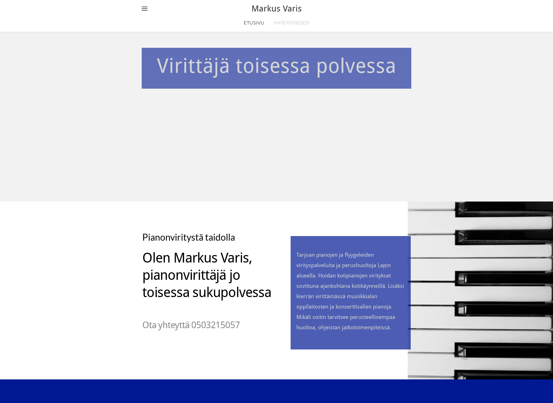 Skärmdump för pianotuning.fi