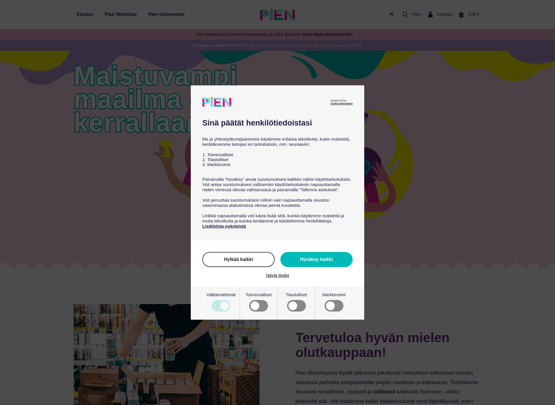 Skärmdump för pien.fi