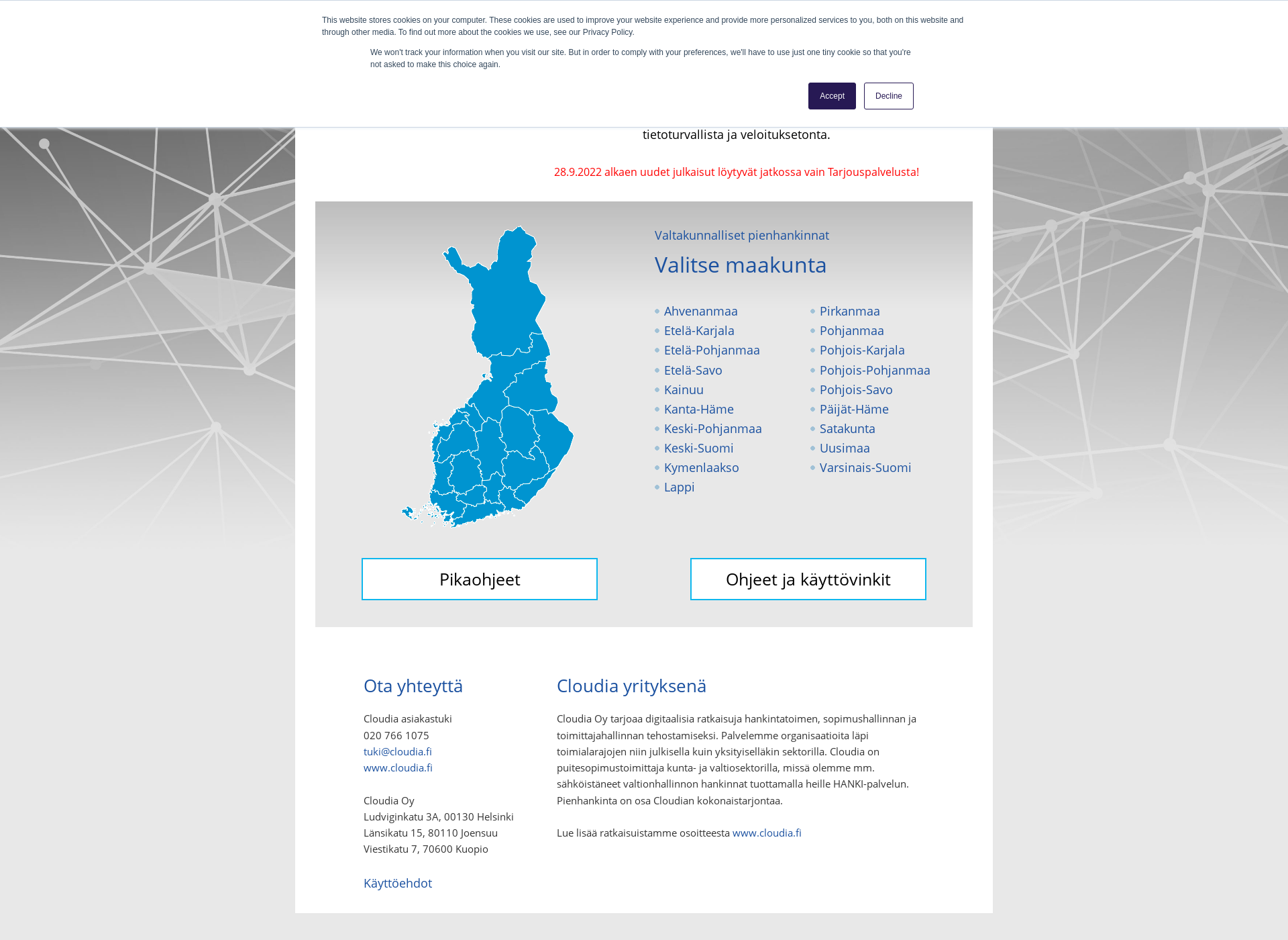 Screenshot for pienhankintapalvelu.fi