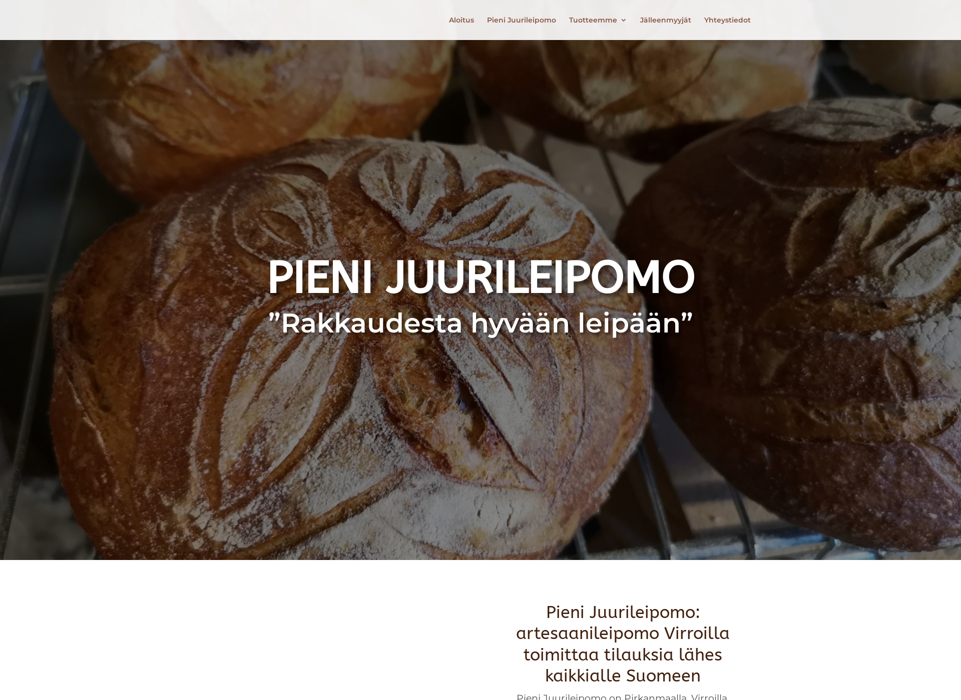Skärmdump för pienijuurileipomo.fi