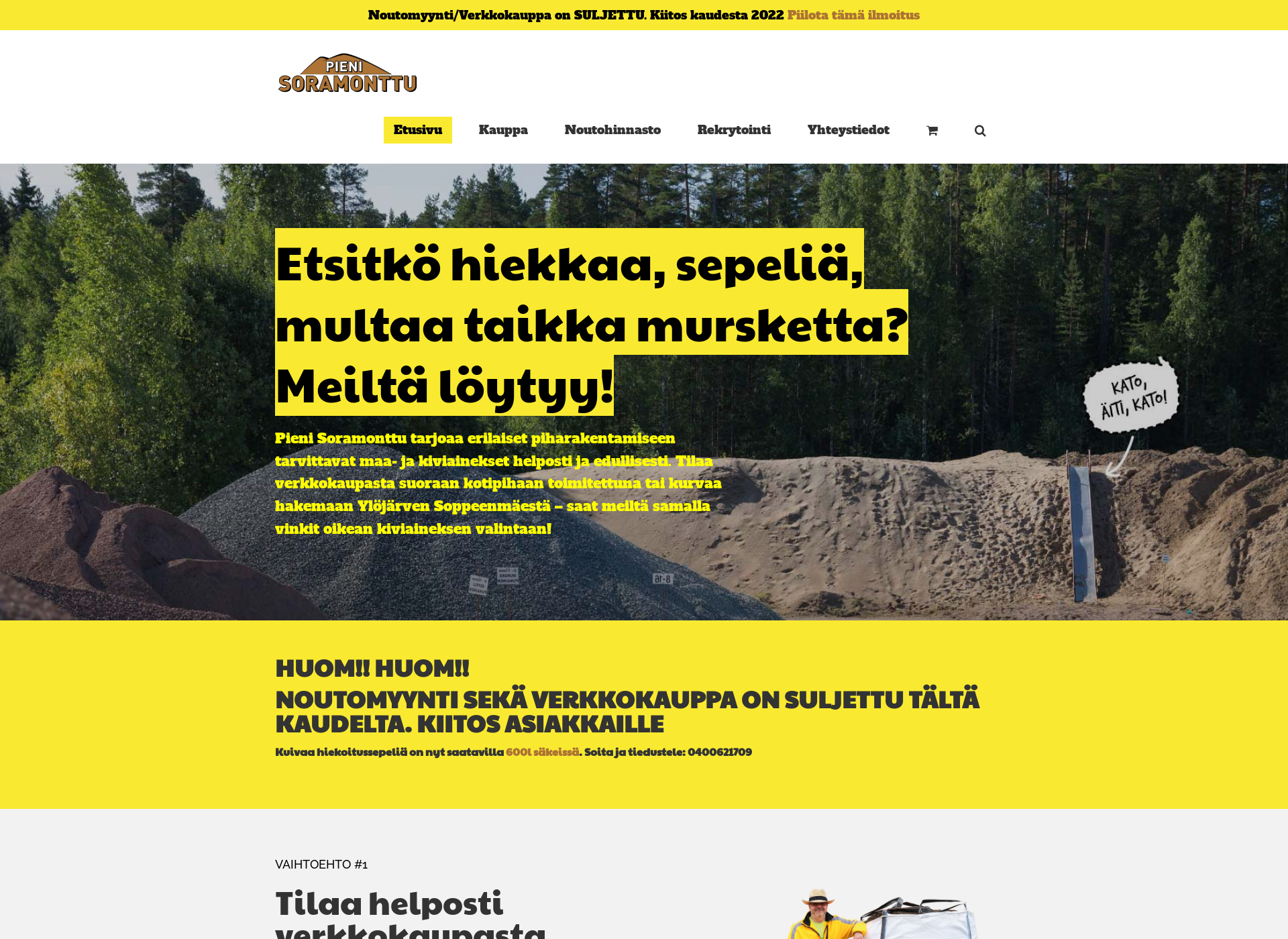 Skärmdump för pienisoramonttu.fi