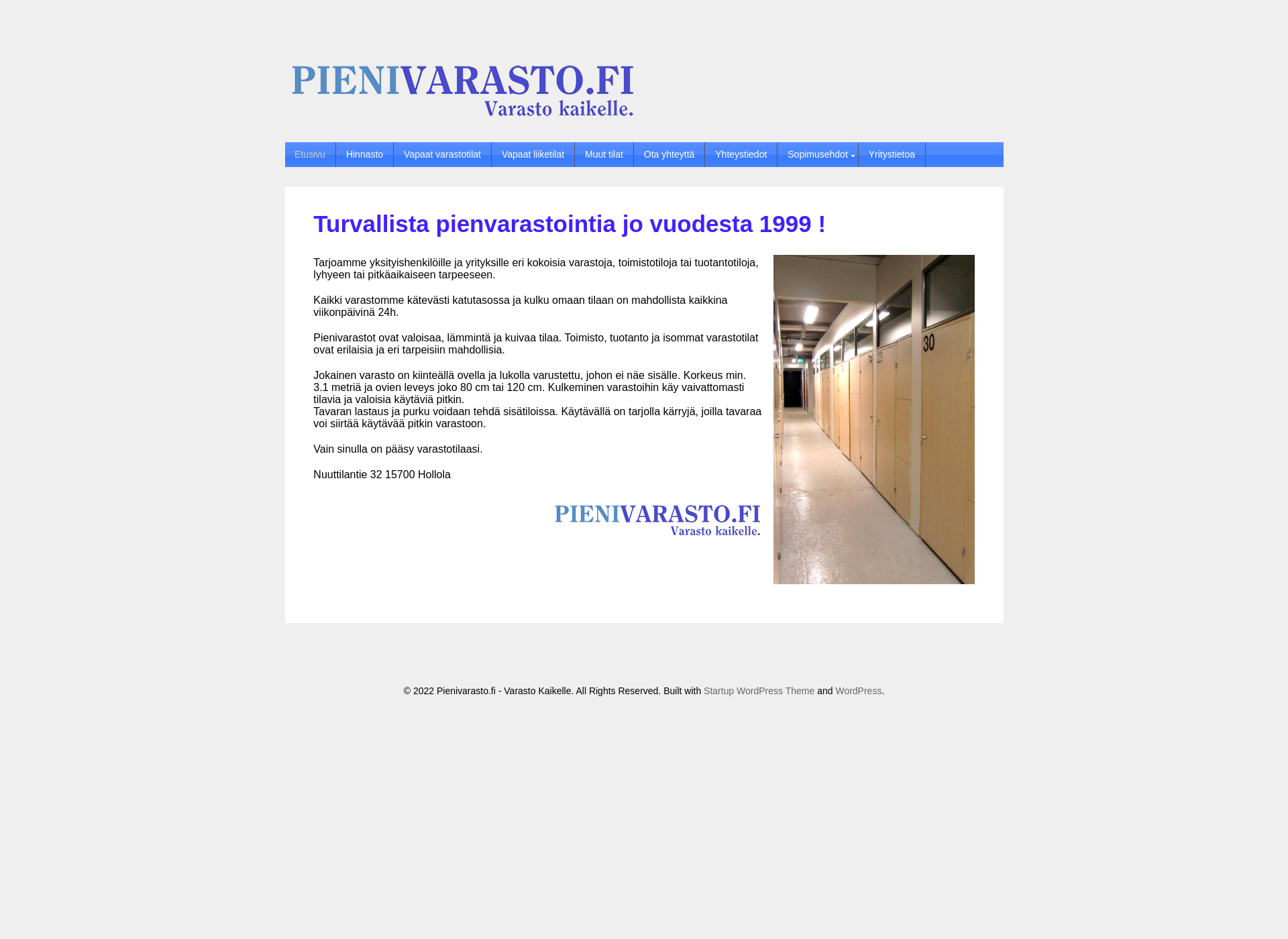 Skärmdump för pienivarasto.fi