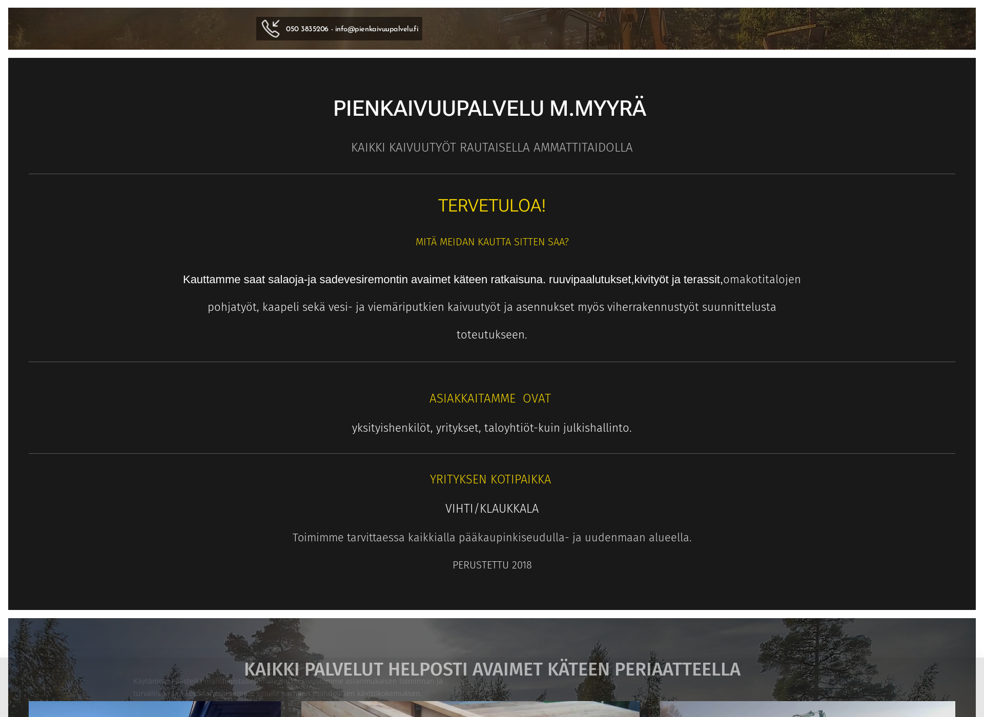 Screenshot for pienkaivuupalvelu.fi