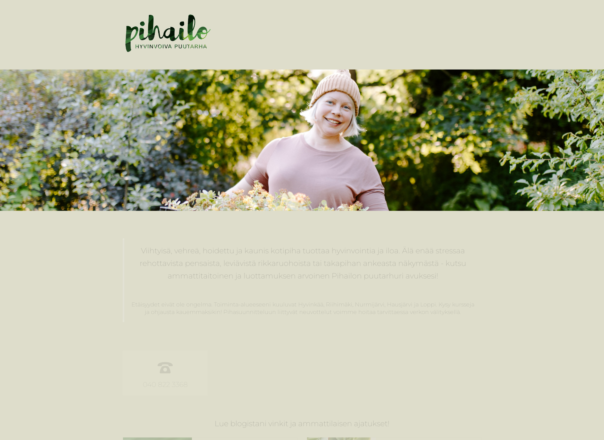 Skärmdump för pihailo.fi