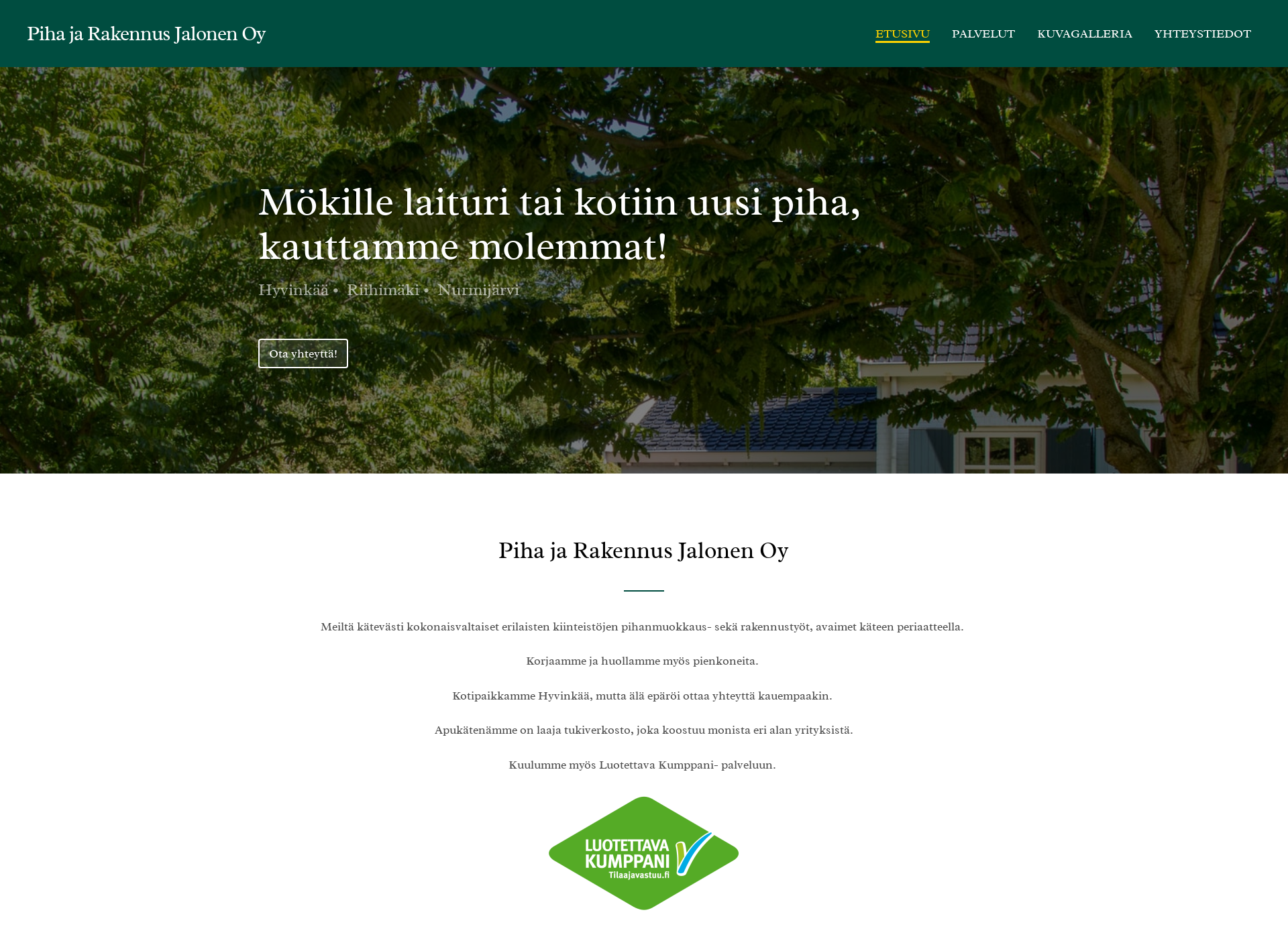 Screenshot for pihajarakennusjalonen.fi