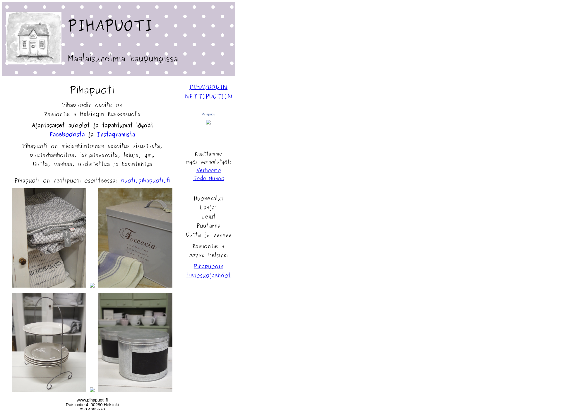 Screenshot for pihapuoti.fi