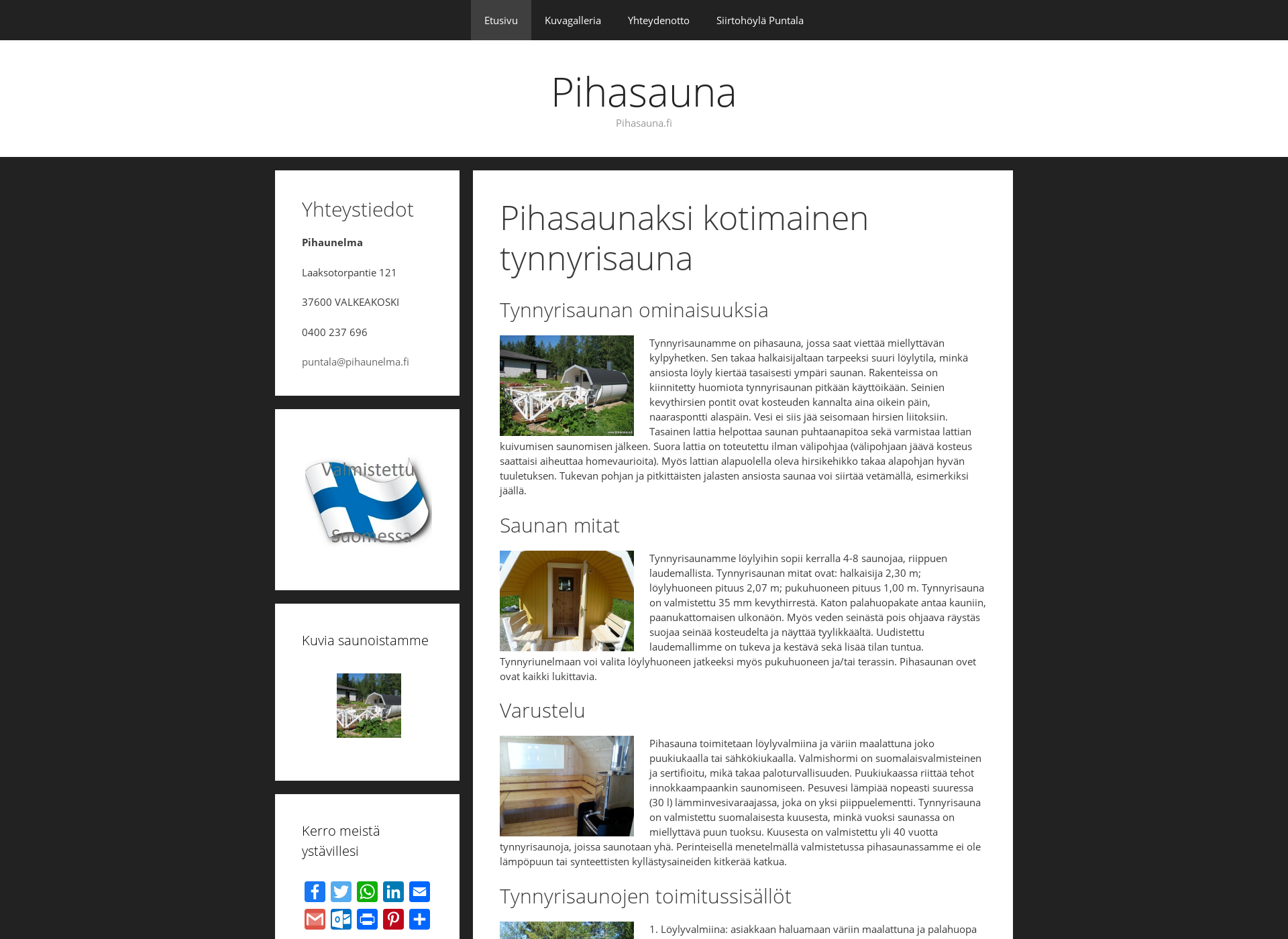 Screenshot for pihasaunat.fi