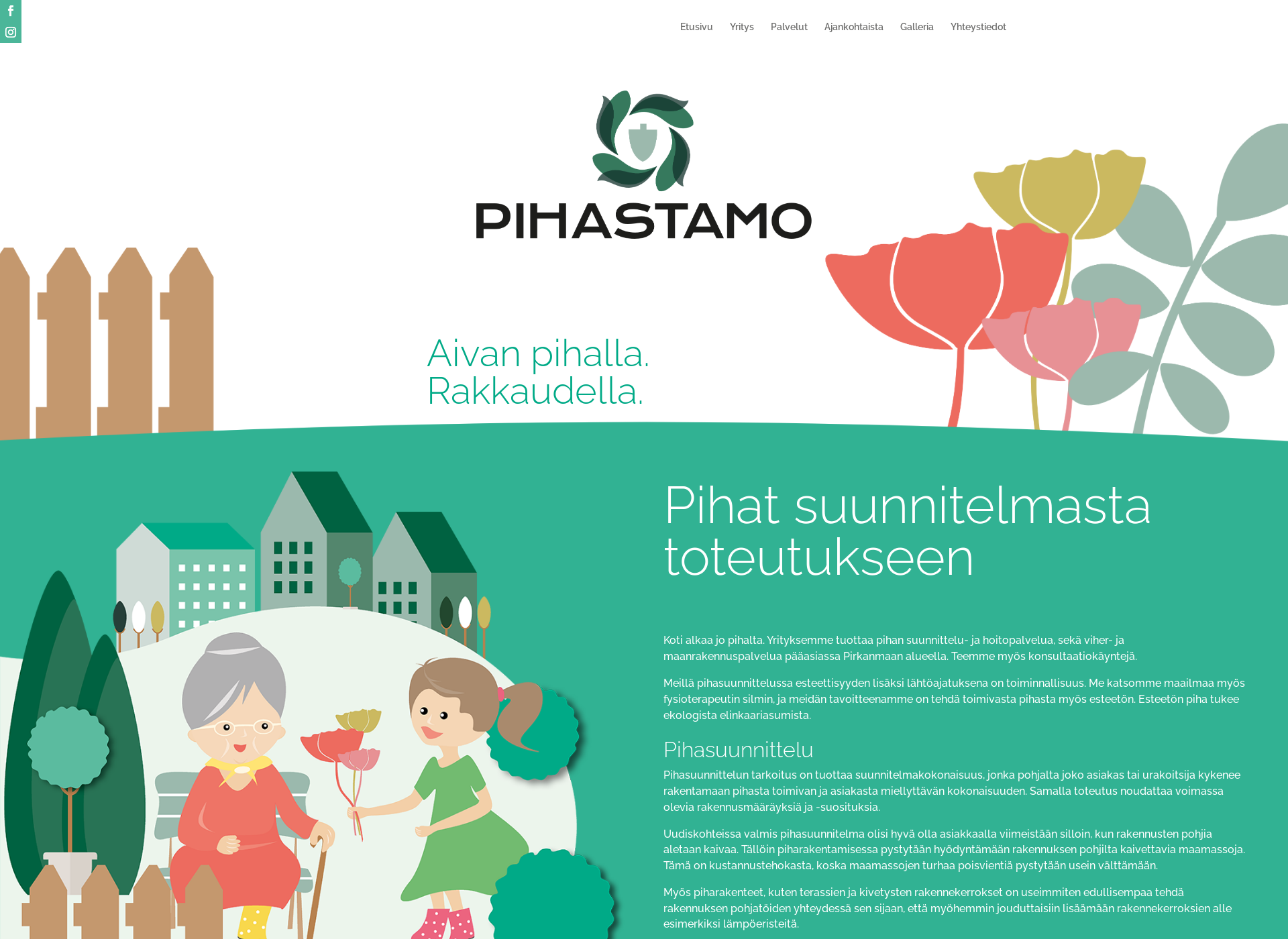 Skärmdump för pihastamo.fi