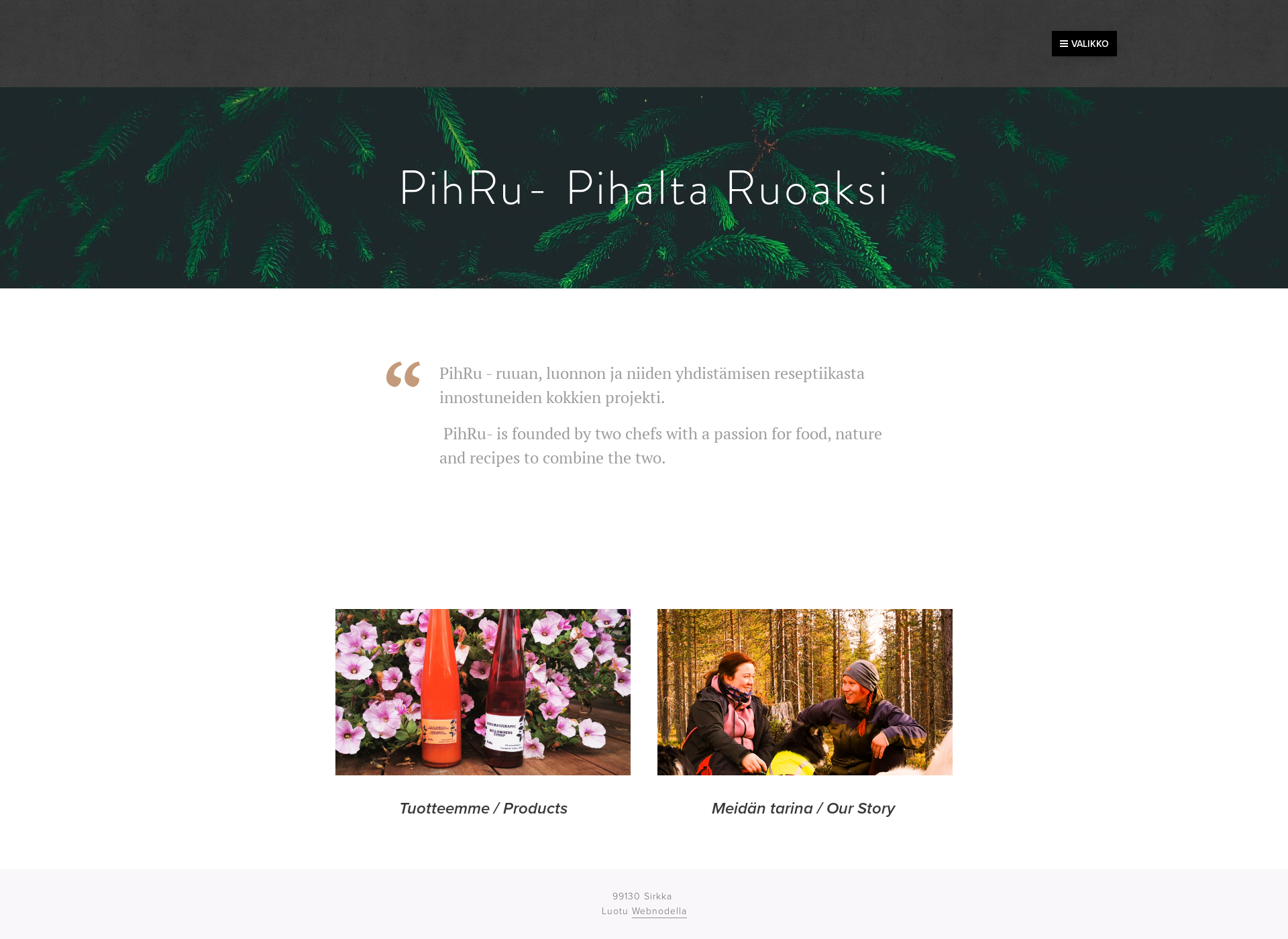 Skärmdump för pihru.fi