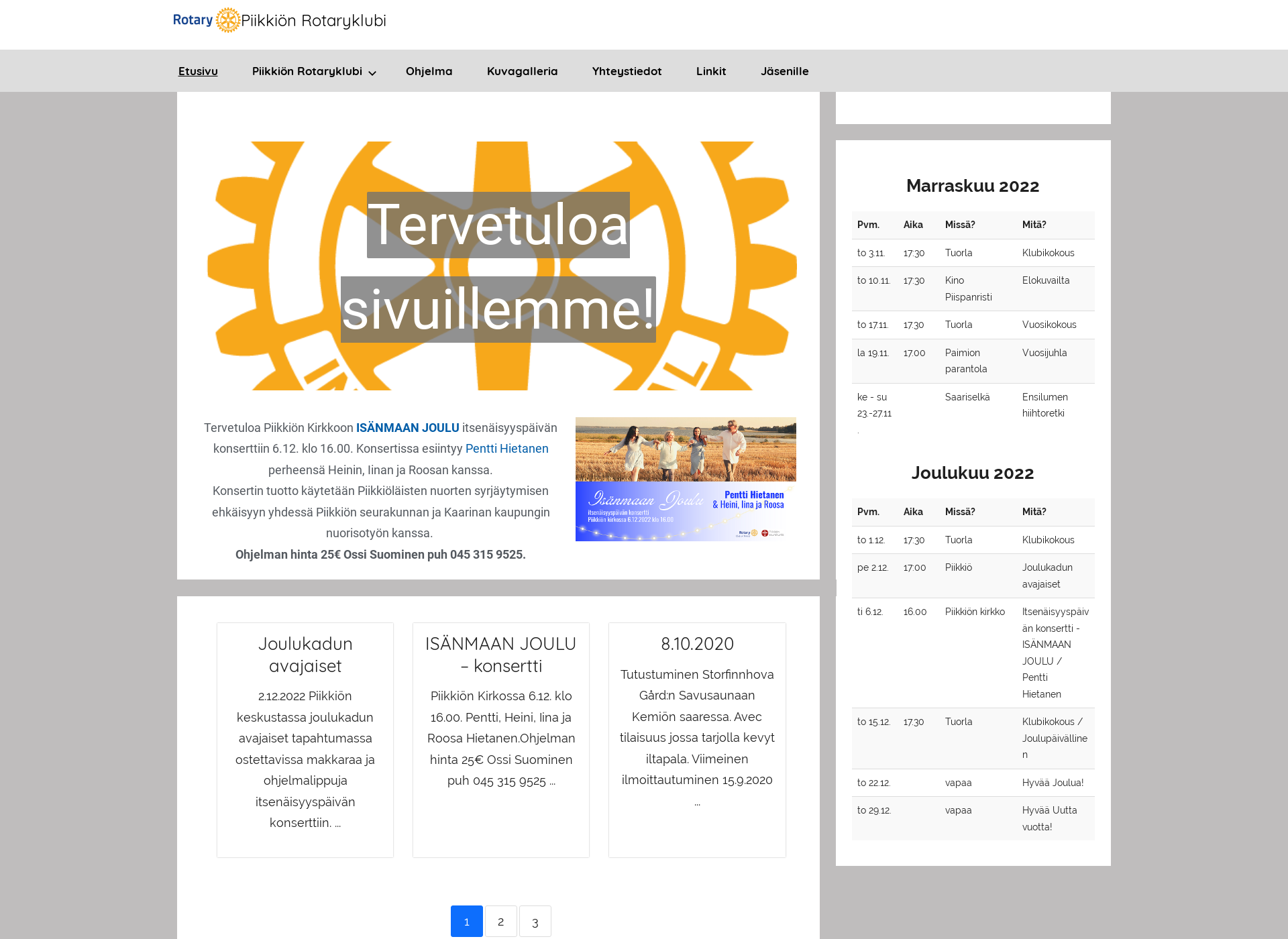 Skärmdump för piikkionrotaryklubi.fi