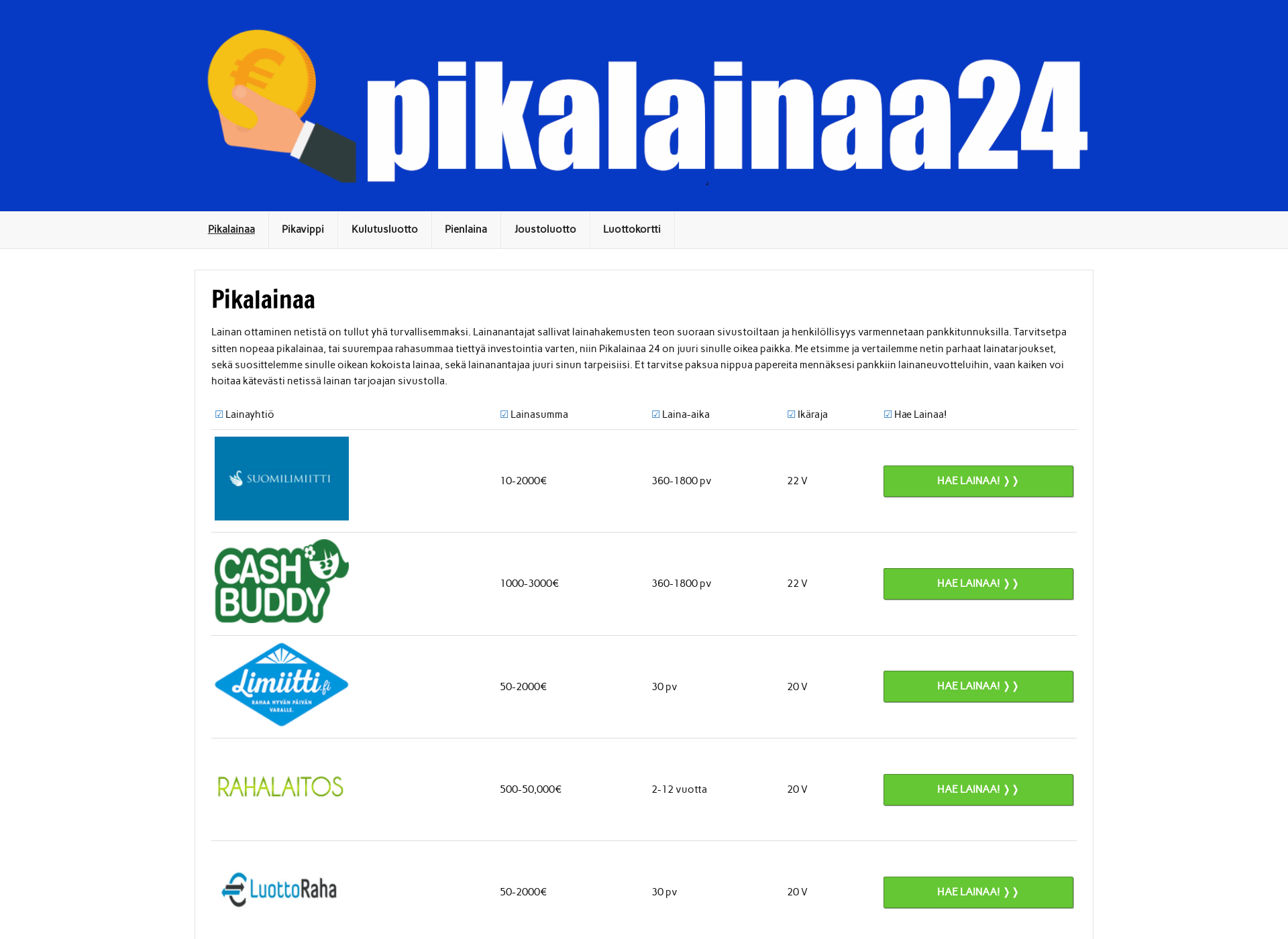 Skärmdump för pikalainaa24.fi