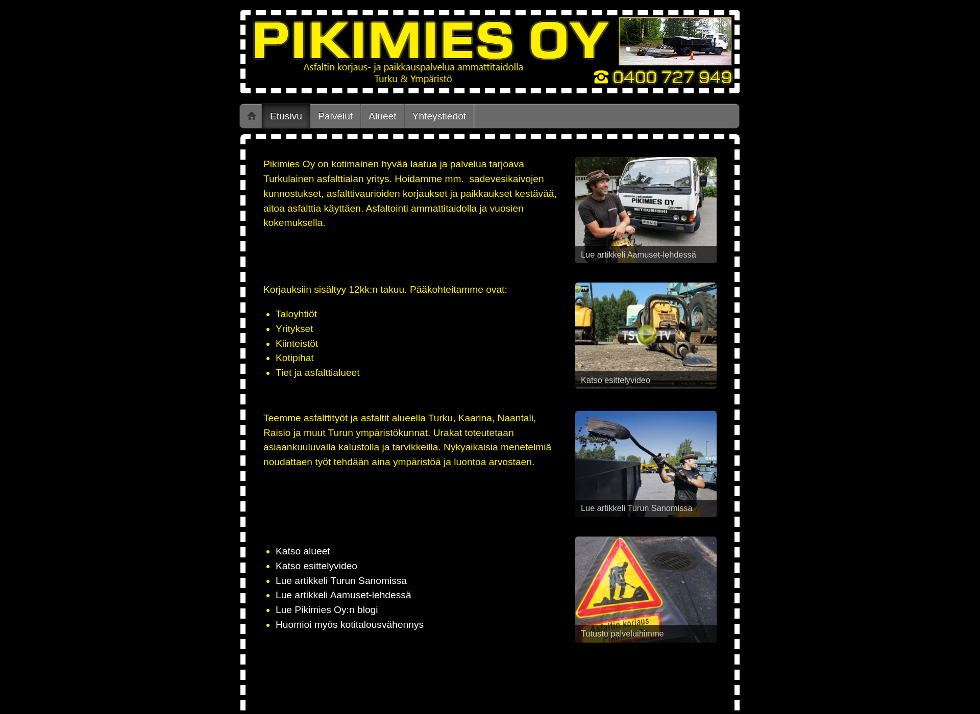 Skärmdump för pikimies.fi