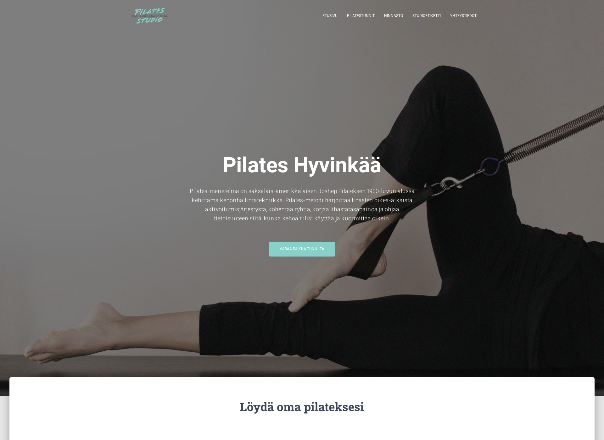 Screenshot for pilateshyvinkaa.fi