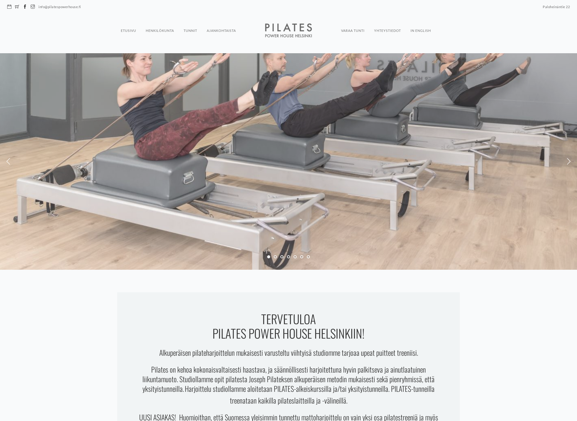 Skärmdump för pilatespowerhouse.fi