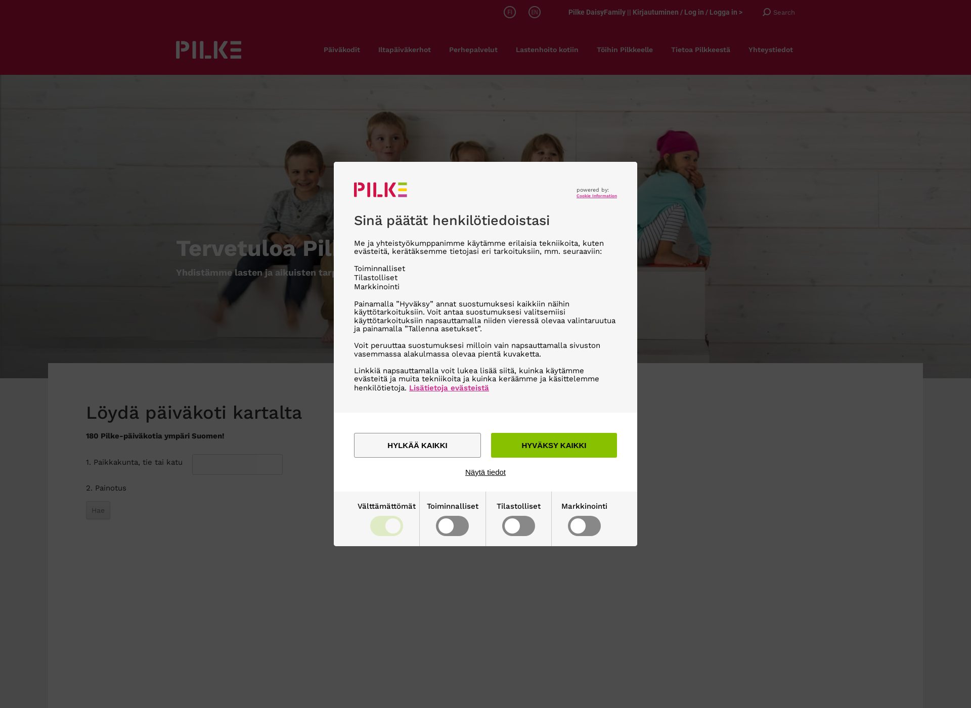 Screenshot for pilke-paivakodit.fi