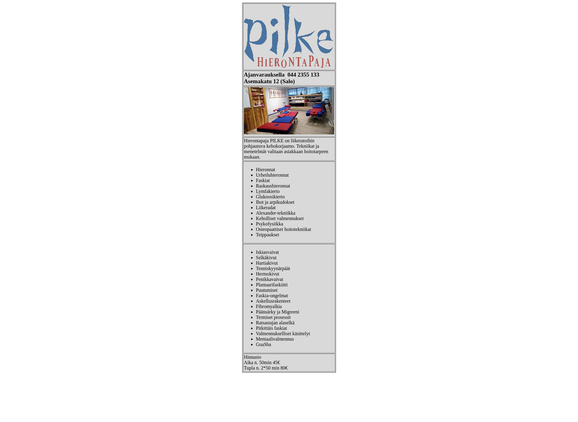 Screenshot for pilke.fi