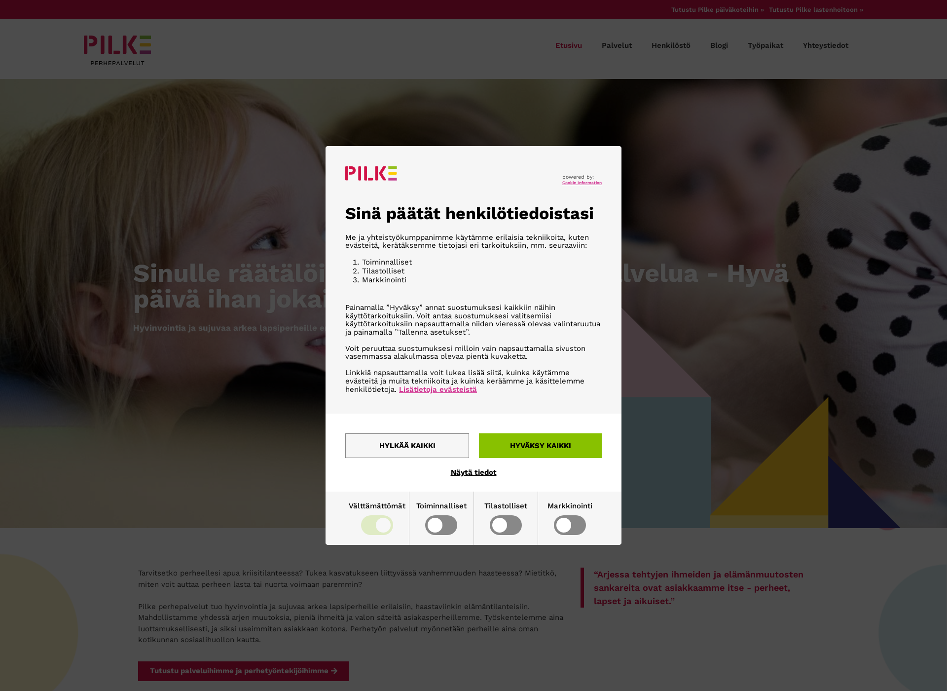Screenshot for pilkeperhepalvelut.fi