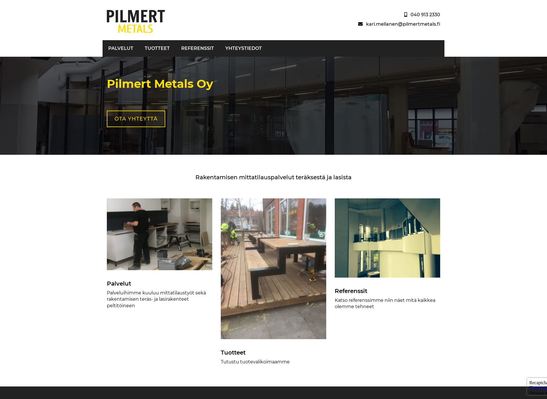Screenshot for pilmertmetals.fi