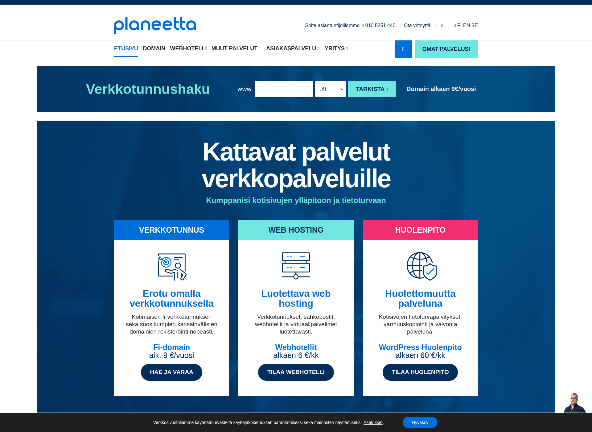 Skärmdump för pilviyoga.fi