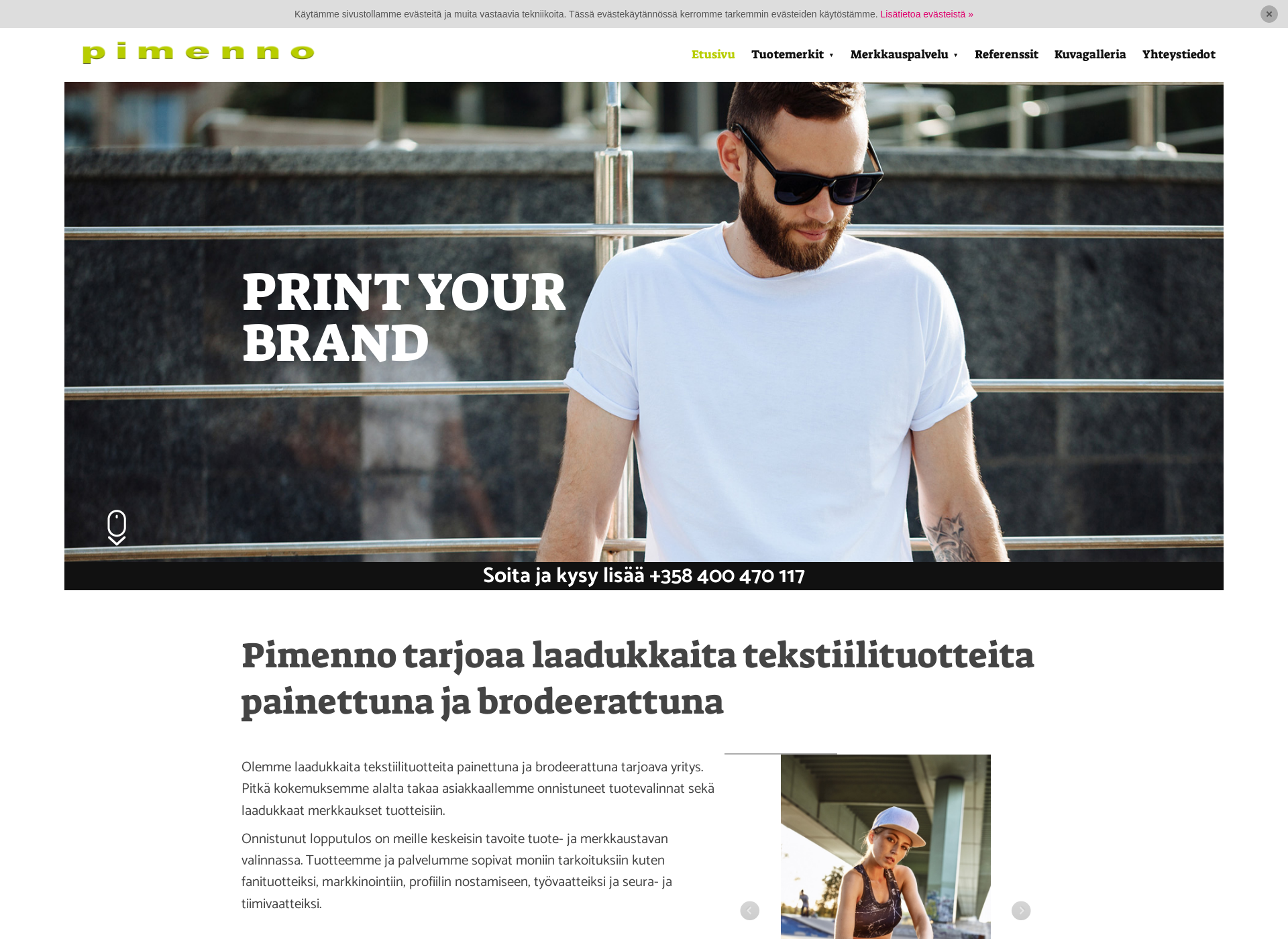 Skärmdump för pimenno.fi