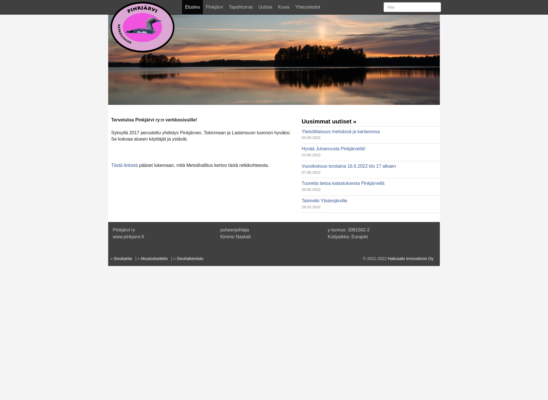 Skärmdump för pinkjarvi.fi