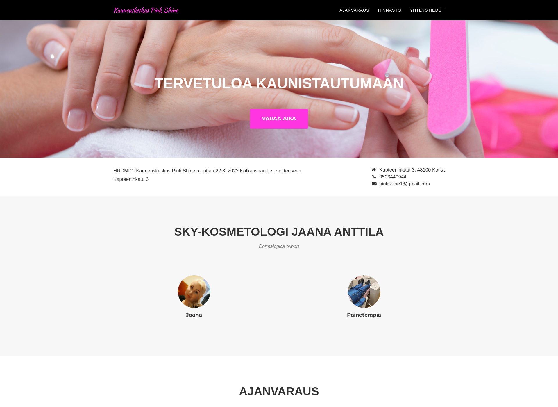 Screenshot for pinkshine.fi