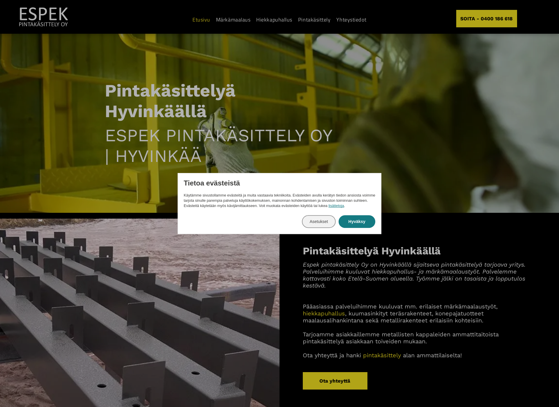 Screenshot for pintakäsittelyhyvinkää.fi
