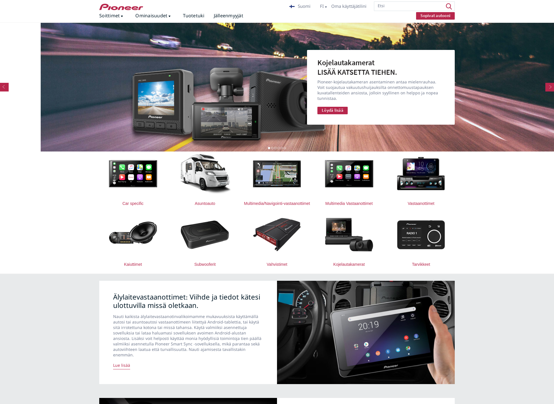 Screenshot for pioneer-car.fi