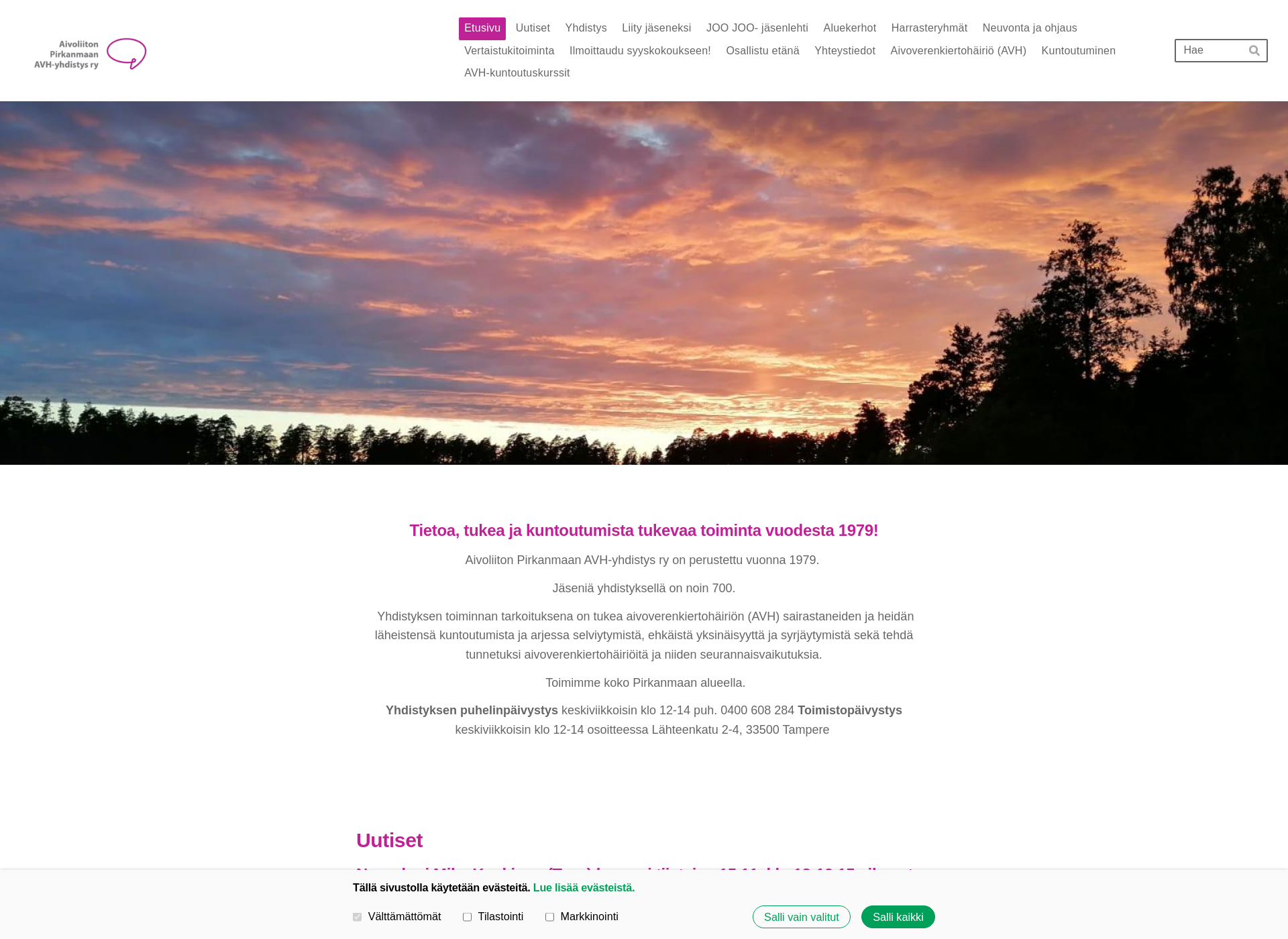 Skärmdump för piravh.fi