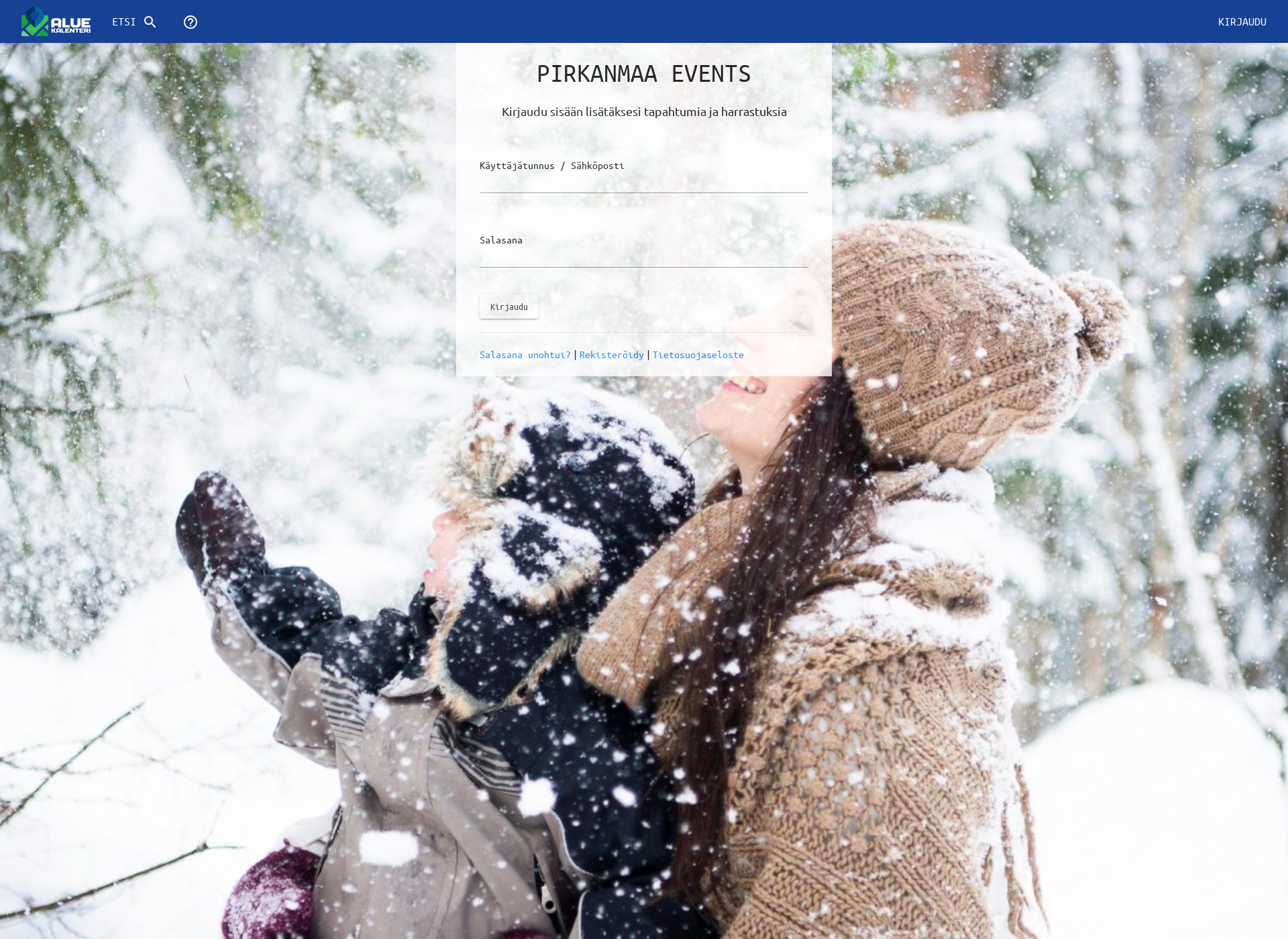 Screenshot for pirkanmaaevents.fi