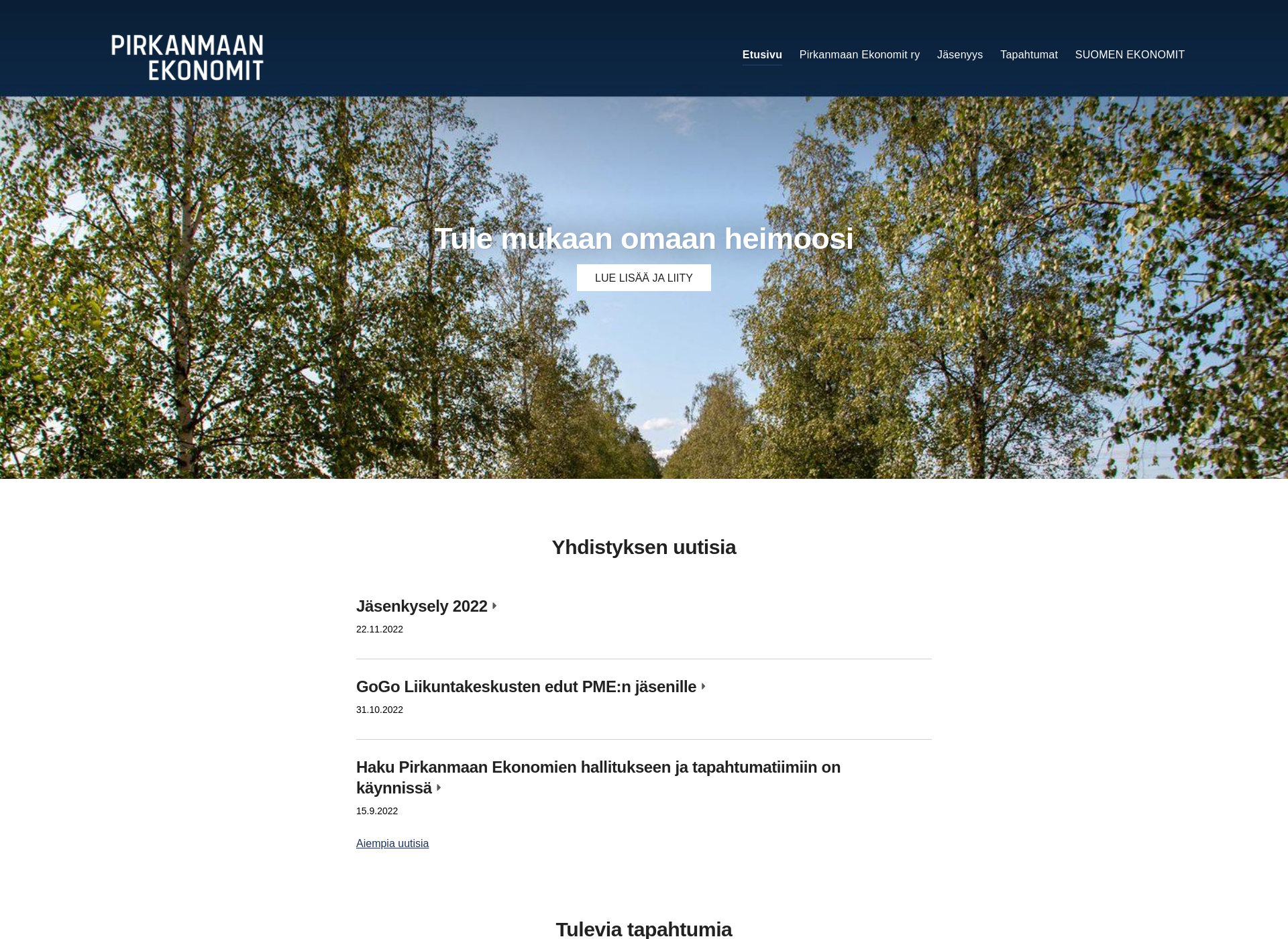 Screenshot for pirkanmaanekonomit.fi