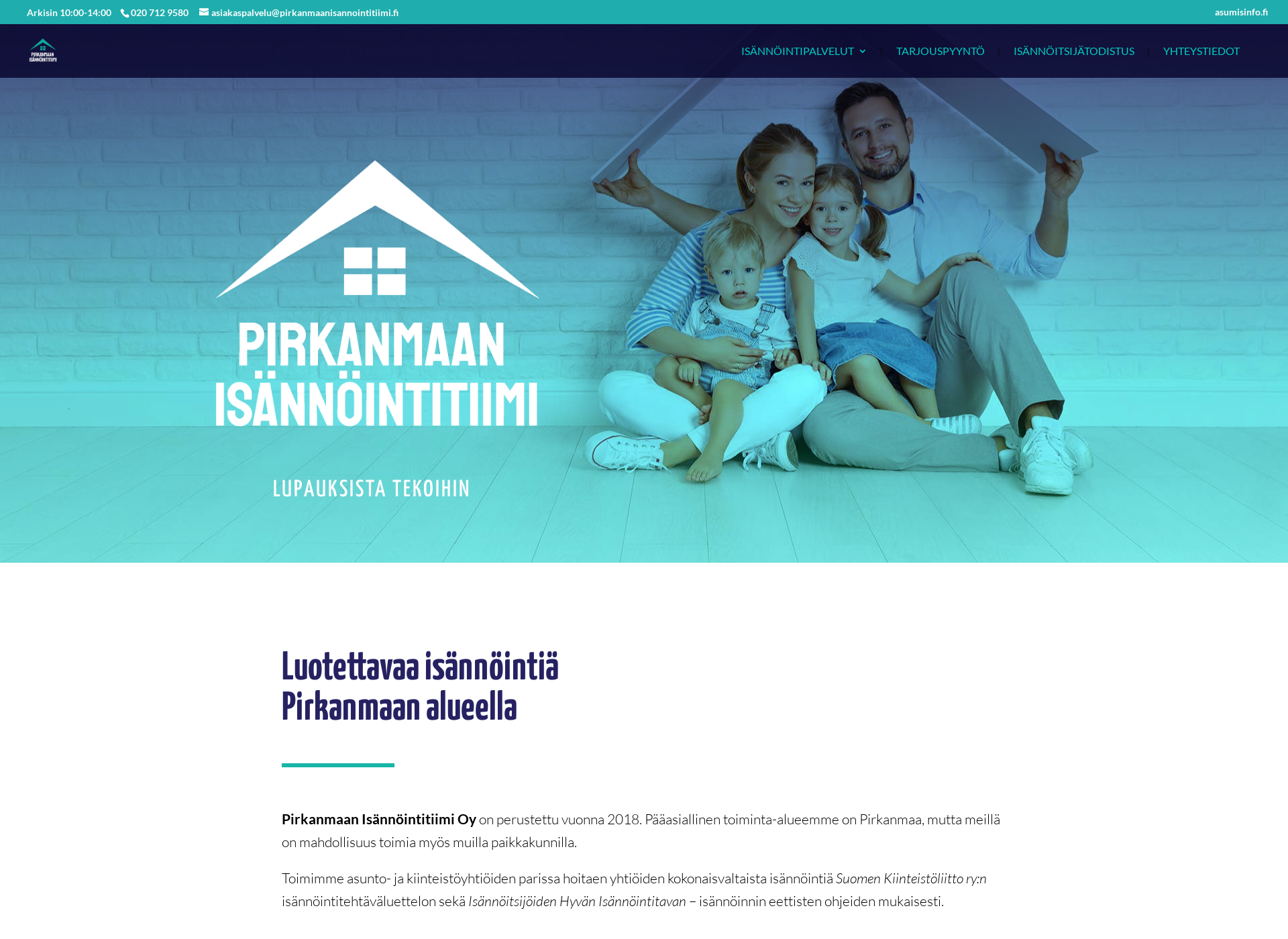 Skärmdump för pirkanmaanisannointitiimi.fi