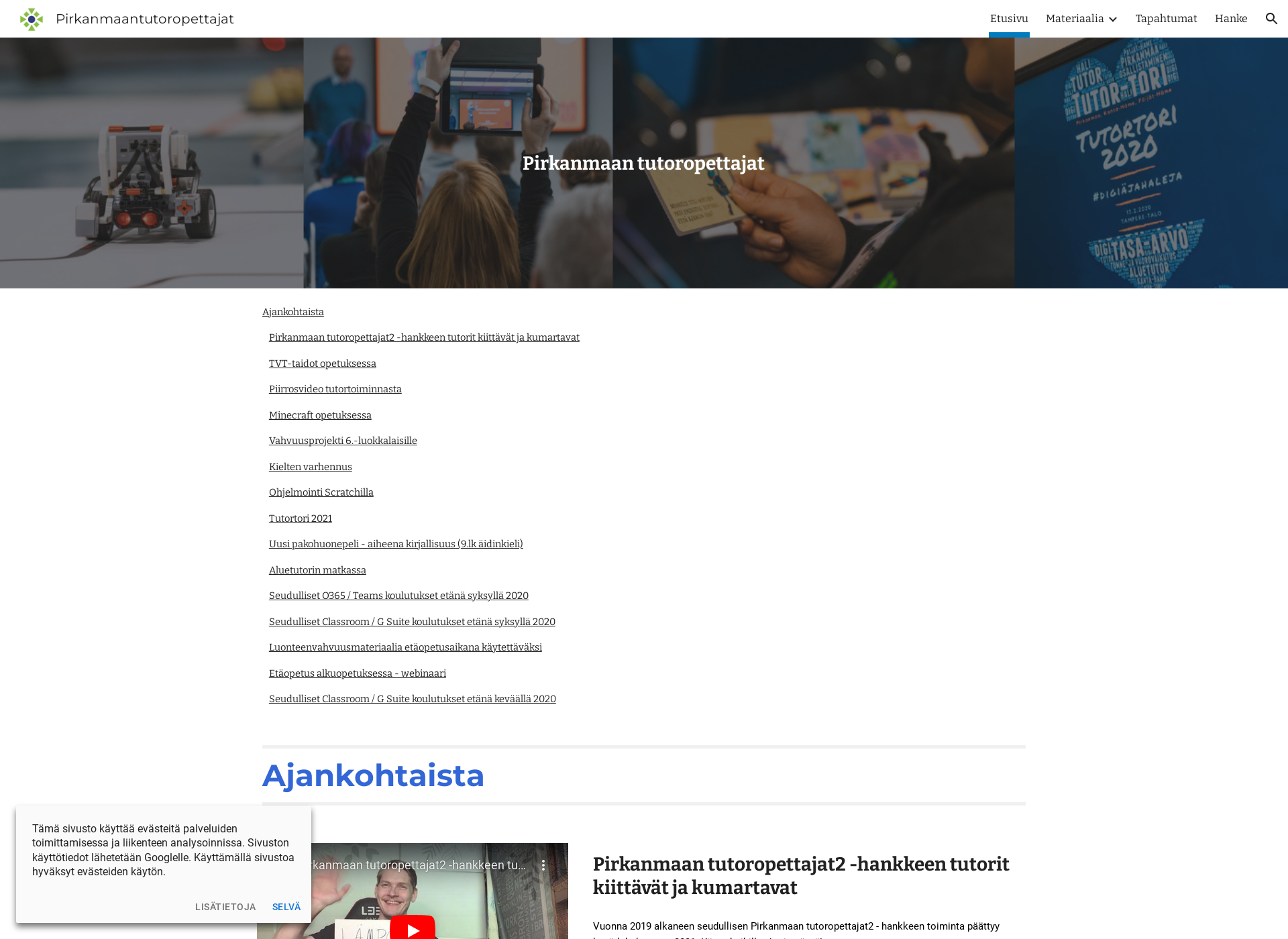 Skärmdump för pirkanmaantutoropettajat.fi