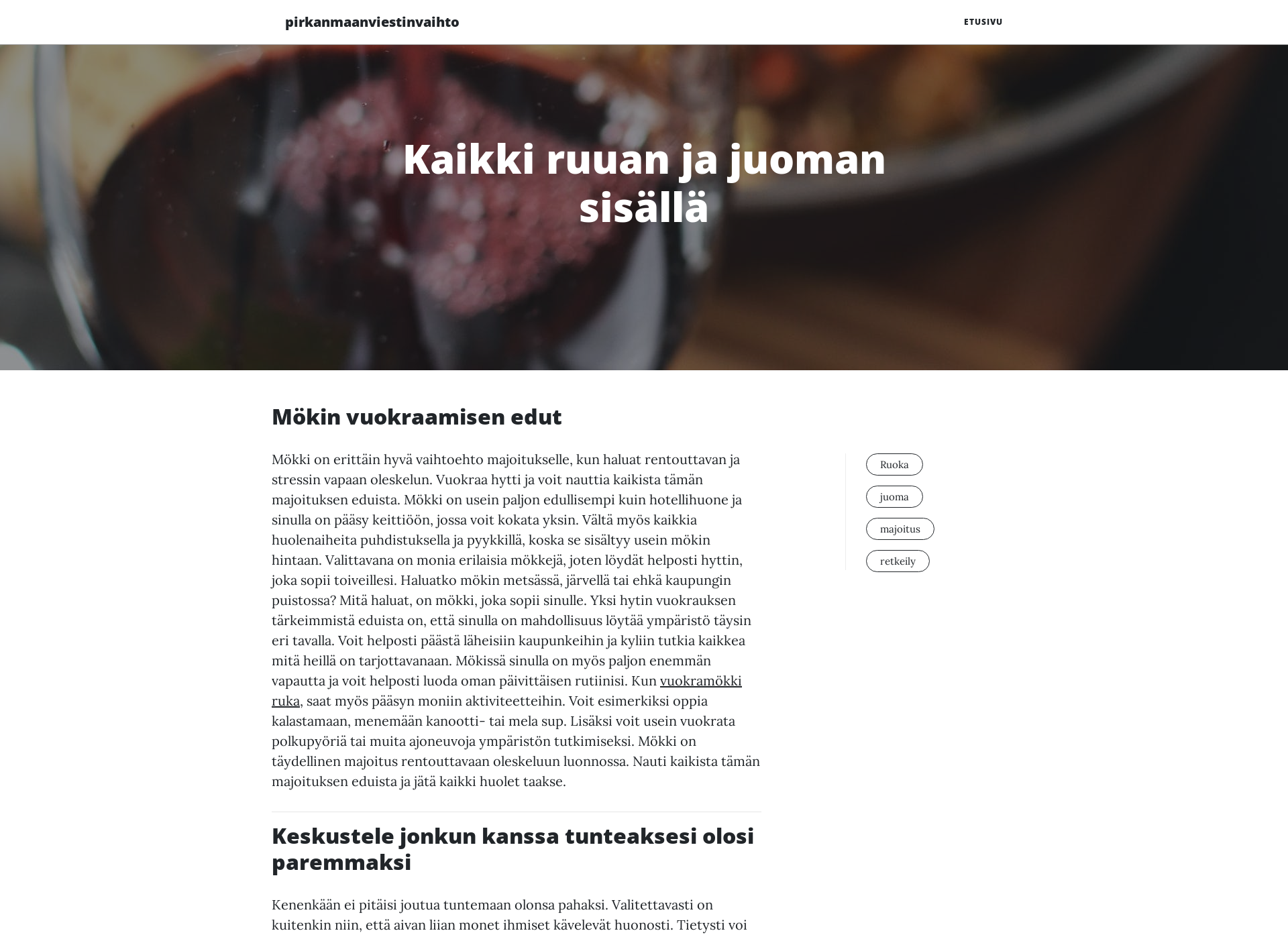 Skärmdump för pirkanmaanviestinvaihto.fi