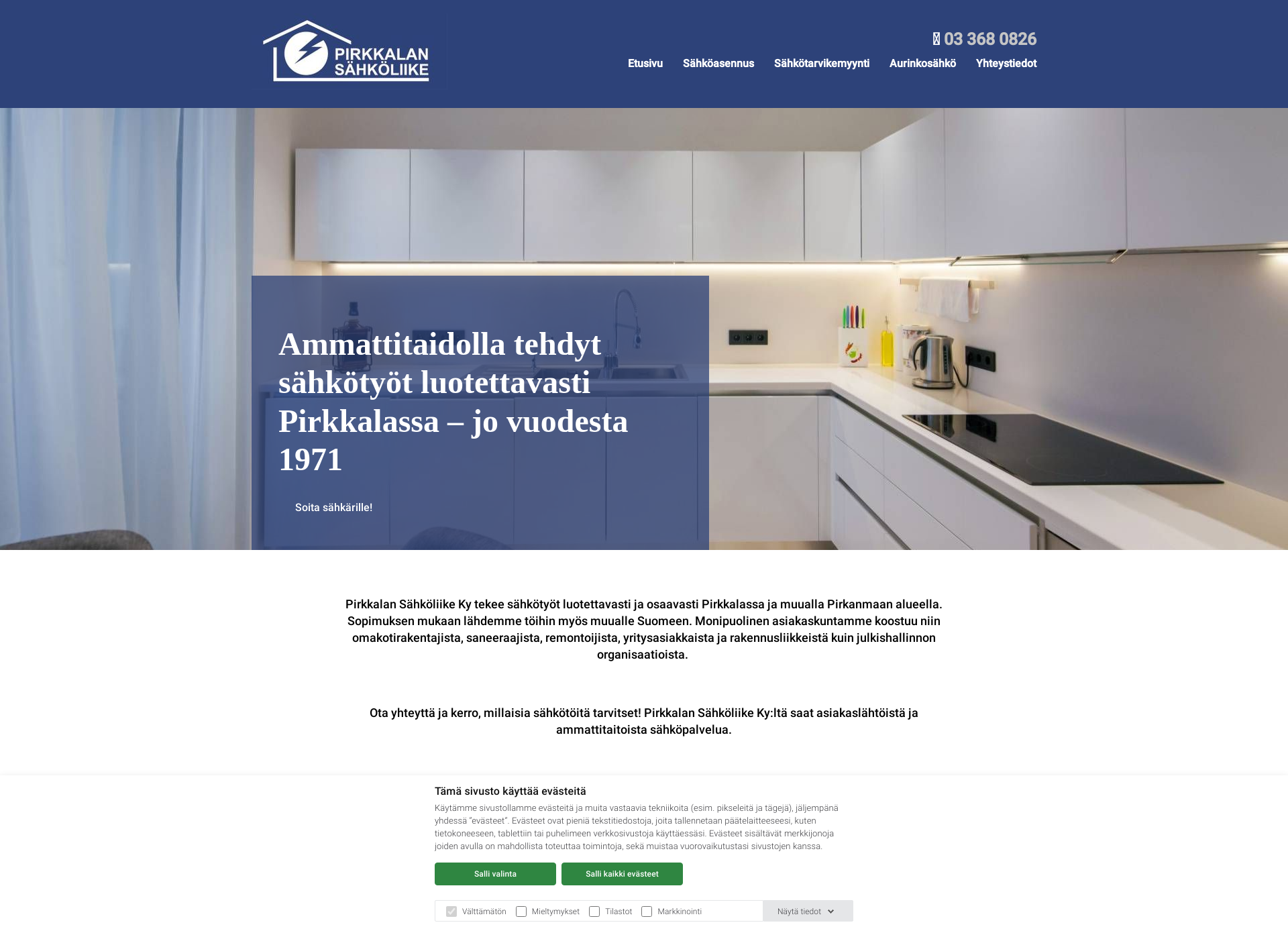 Screenshot for pirkkalansahkoliike.fi