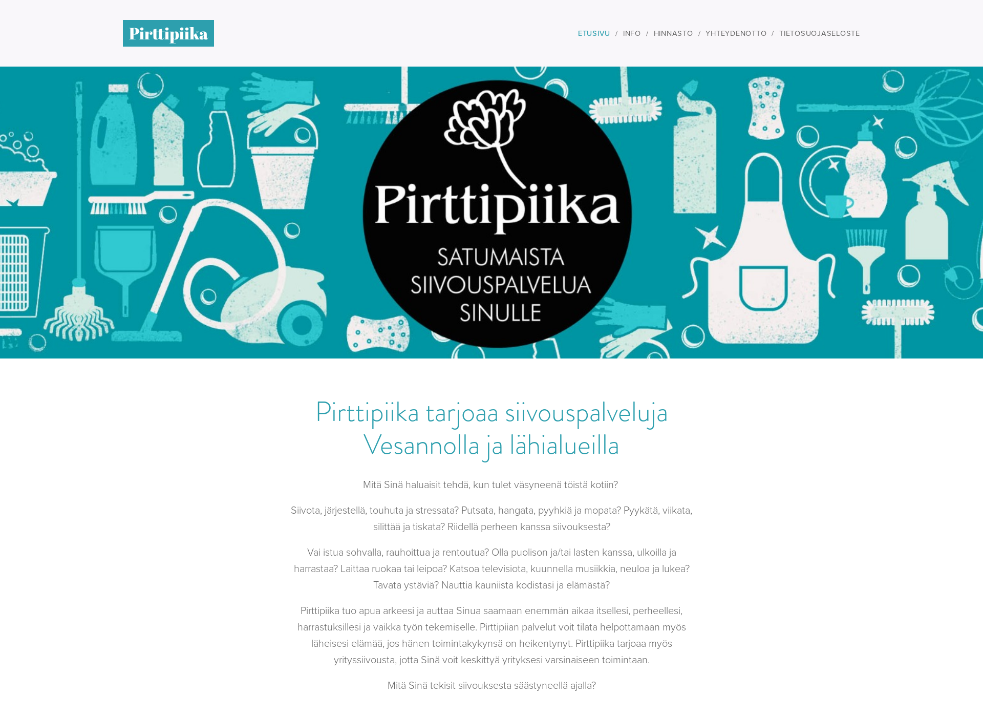 Skärmdump för pirttipiika.fi