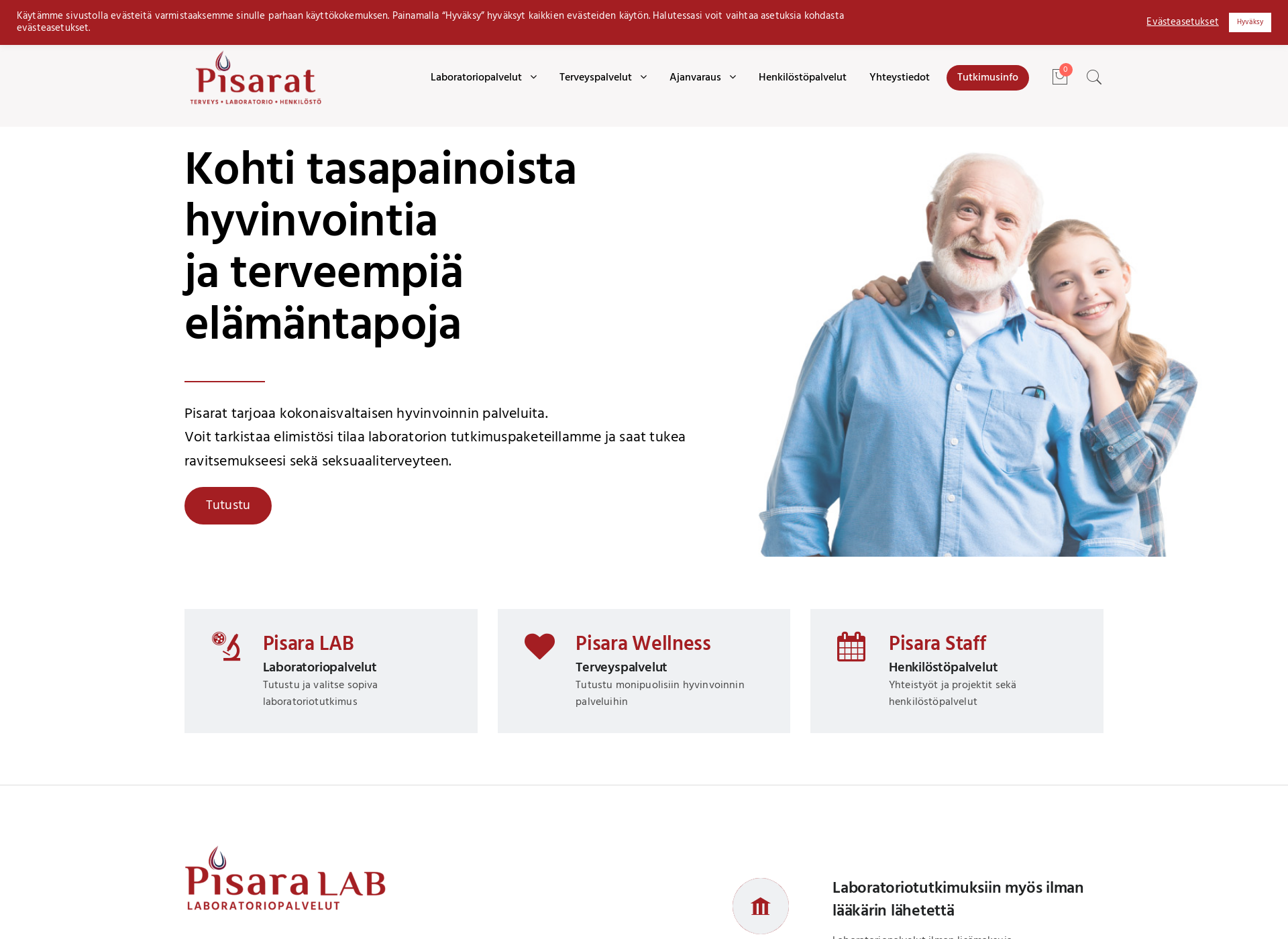 Skärmdump för pisarat.fi