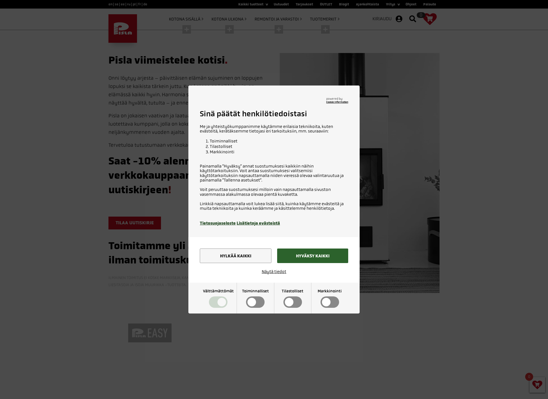 Screenshot for pislainvest.fi