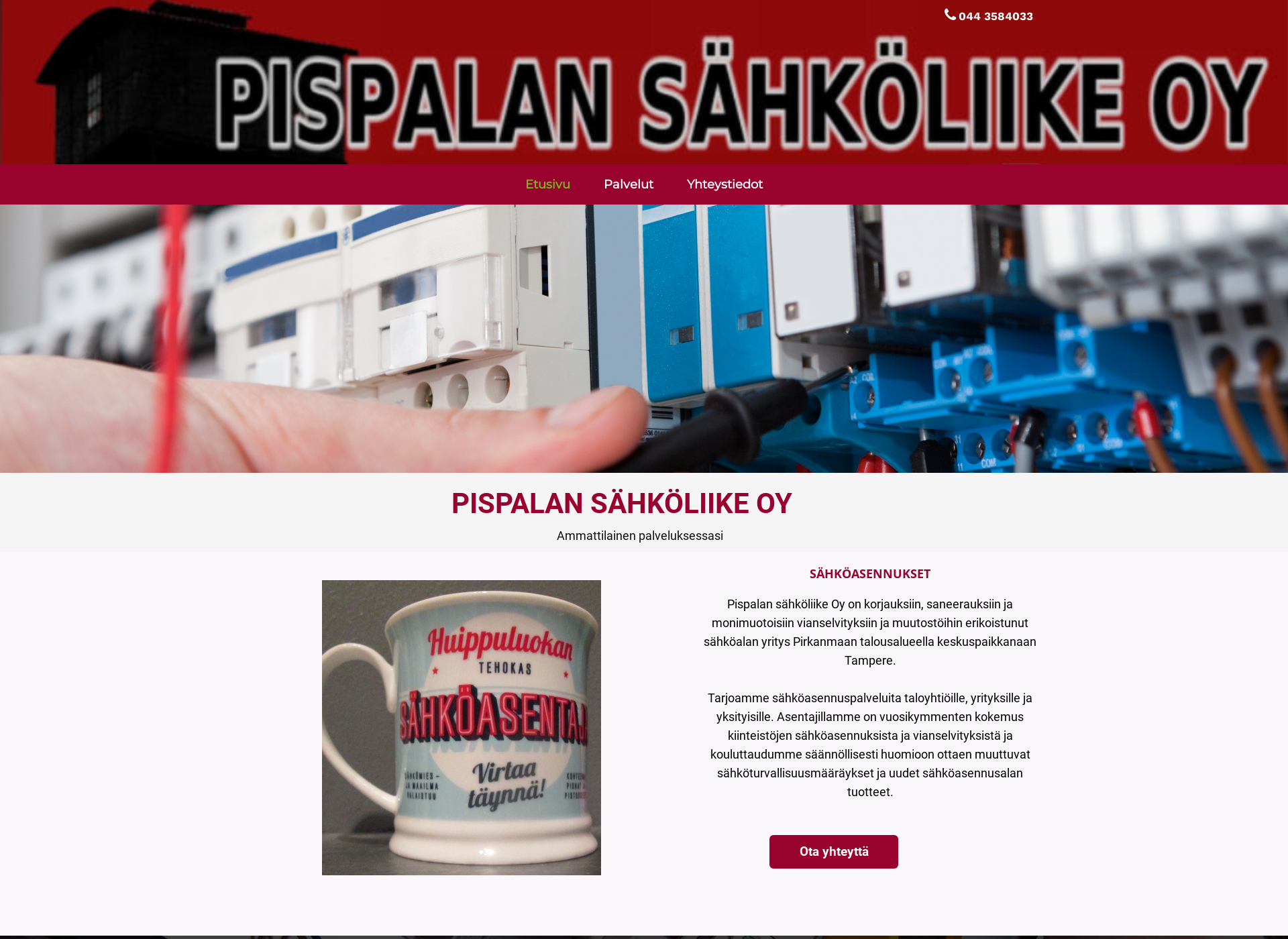Screenshot for pispalansahkoliike.fi