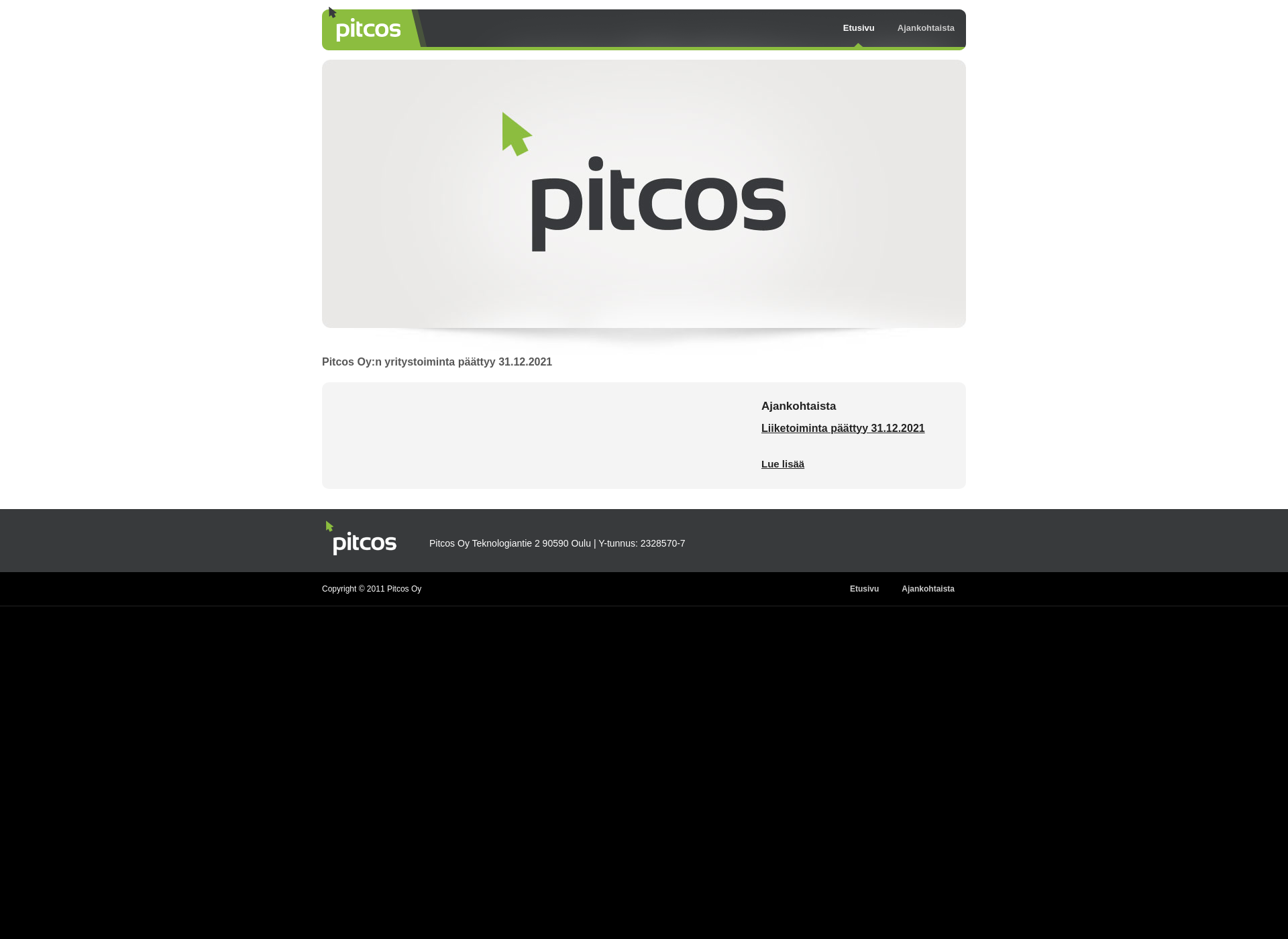 Skärmdump för pitcos.fi