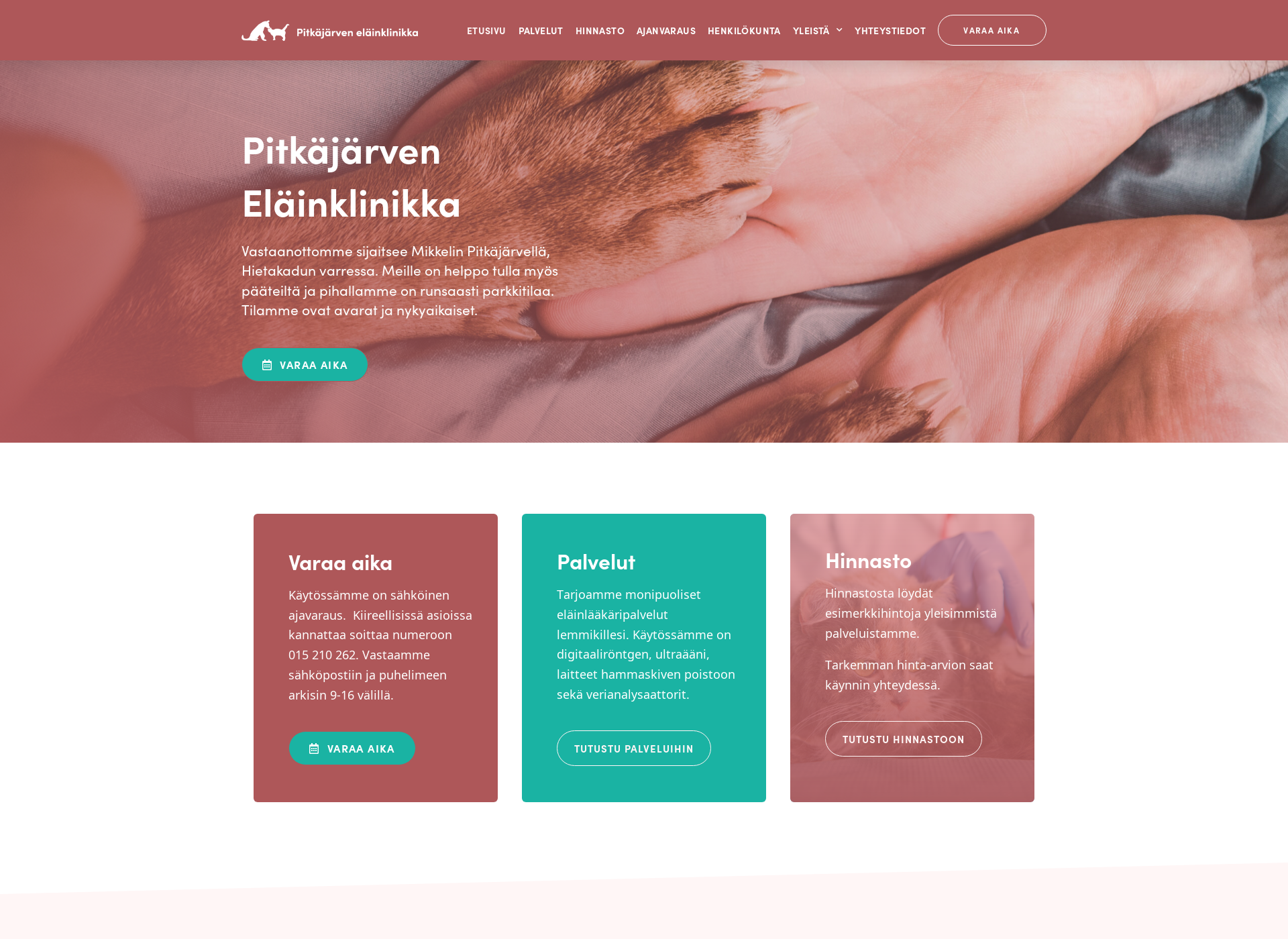 Screenshot for pitkajarvenelainklinikka.fi