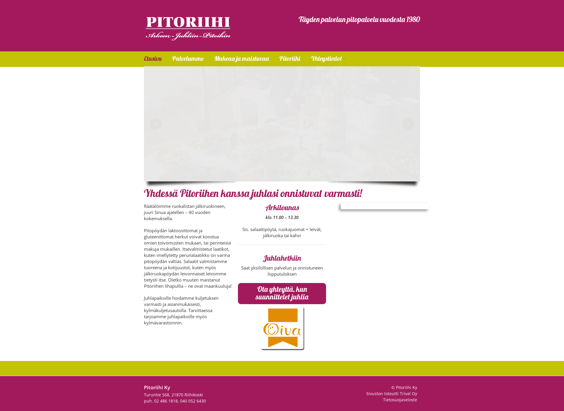 Screenshot for pitoriihi.fi