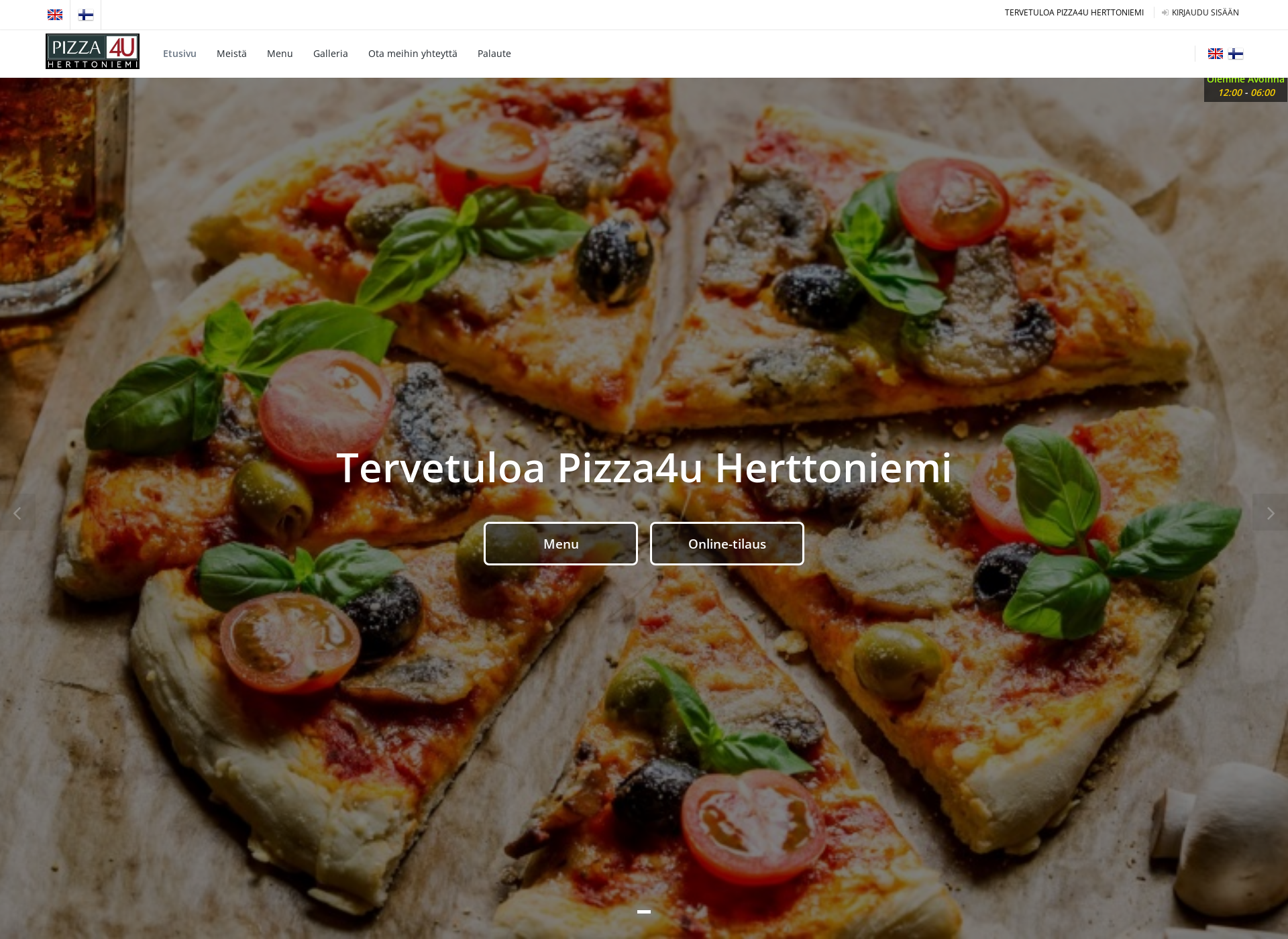 Skärmdump för pizza4u.fi
