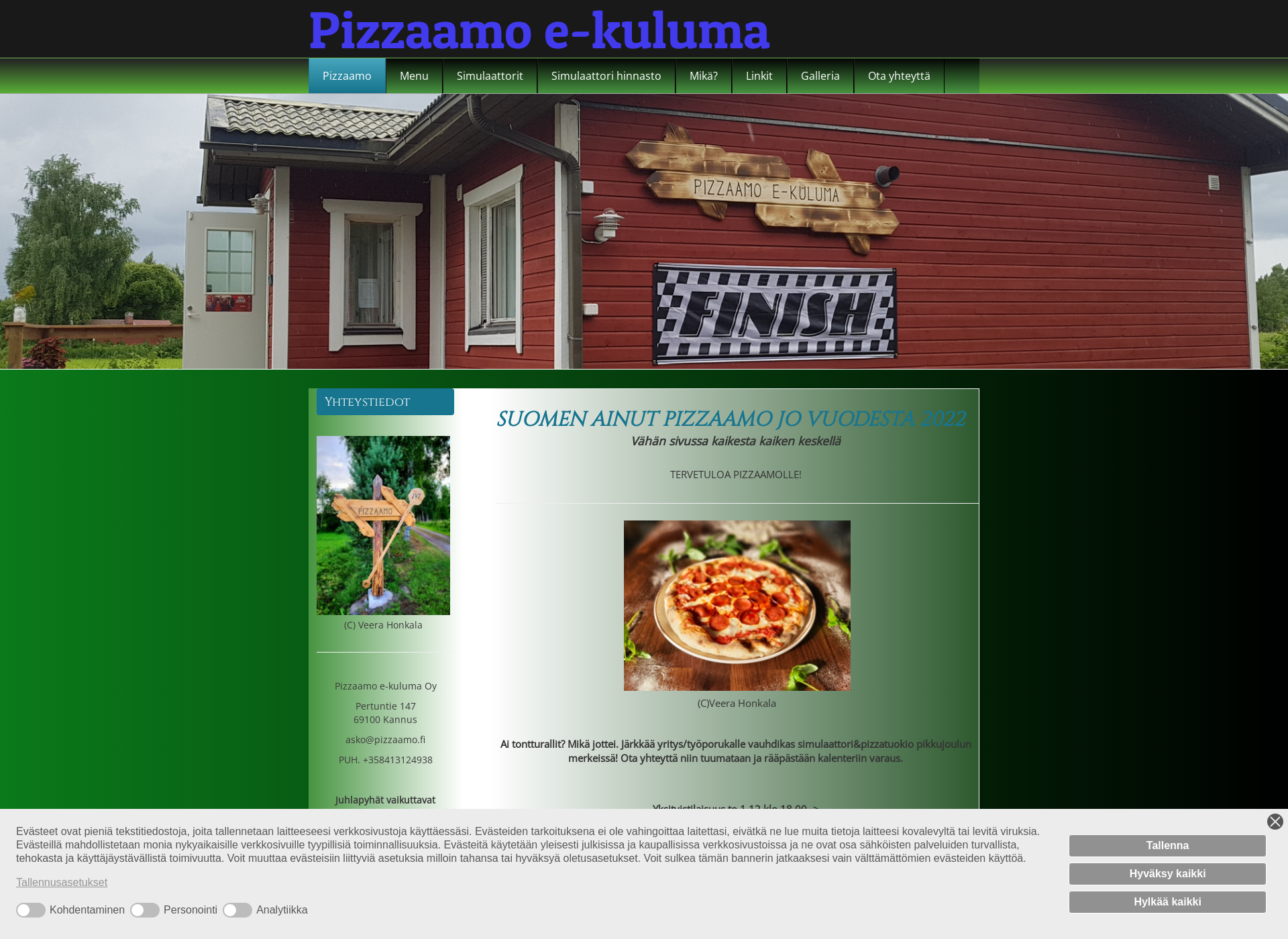 Skärmdump för pizzaamo.fi