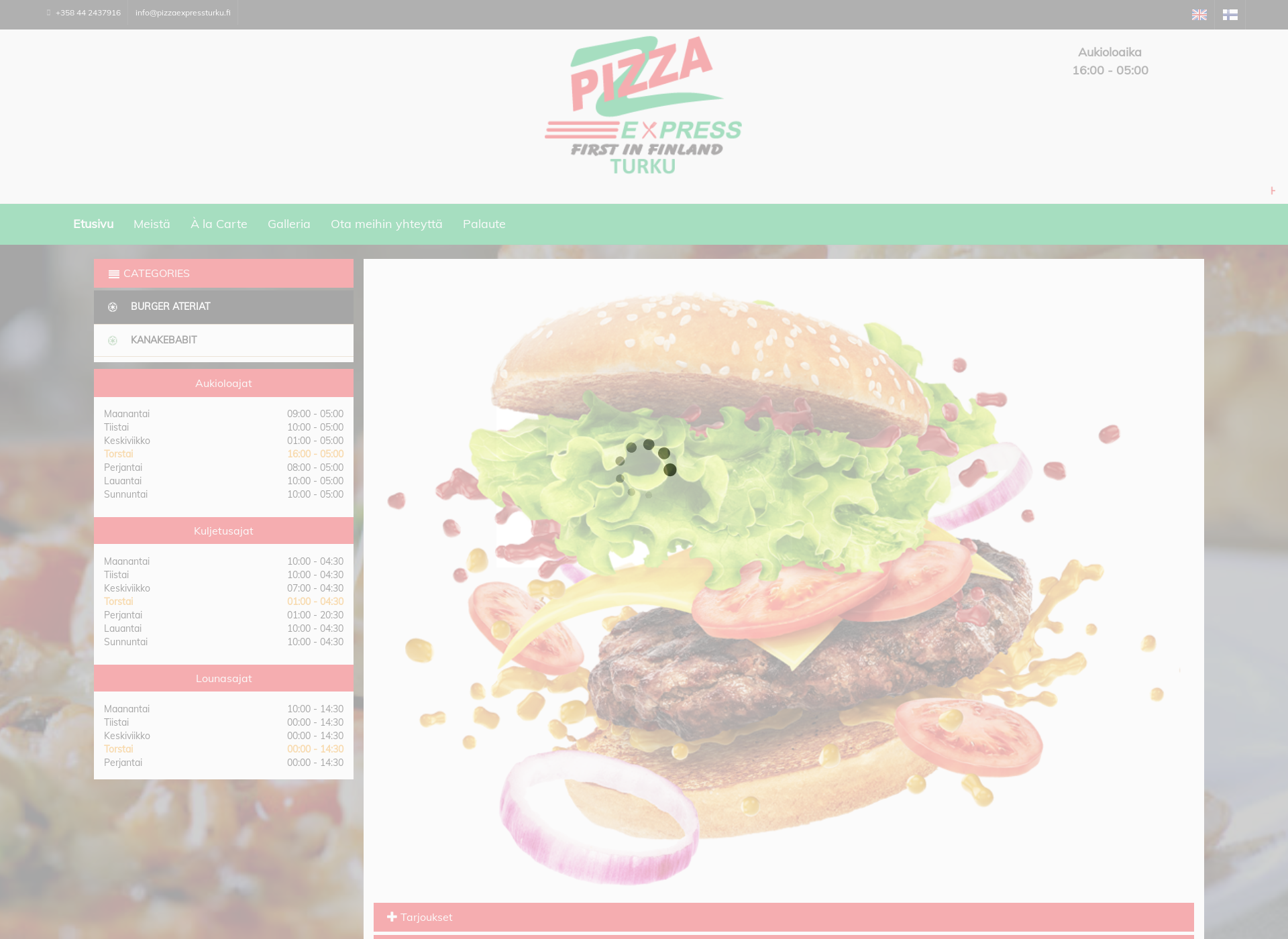 Screenshot for pizzaexpressturku.fi